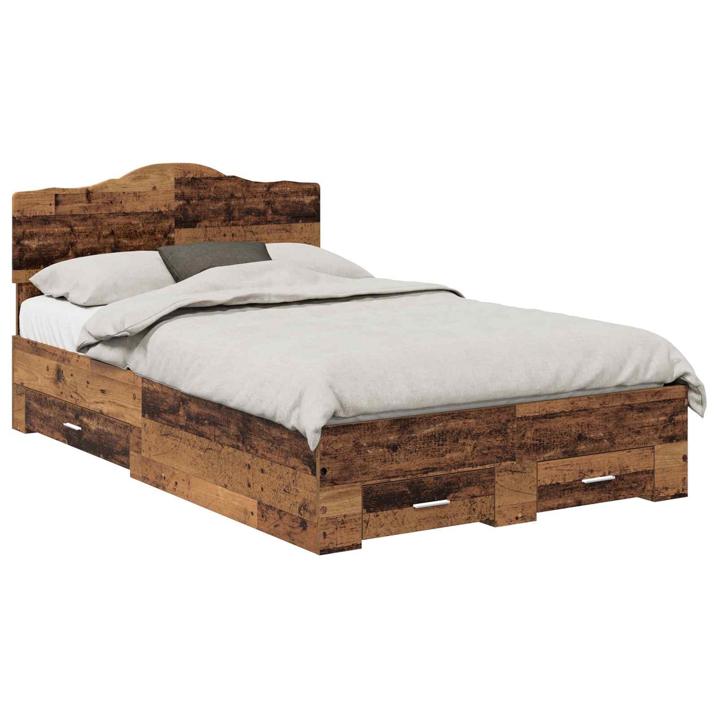 Bed Frame with Headboard Old Wood 120 x 190 cm Engineered Wood