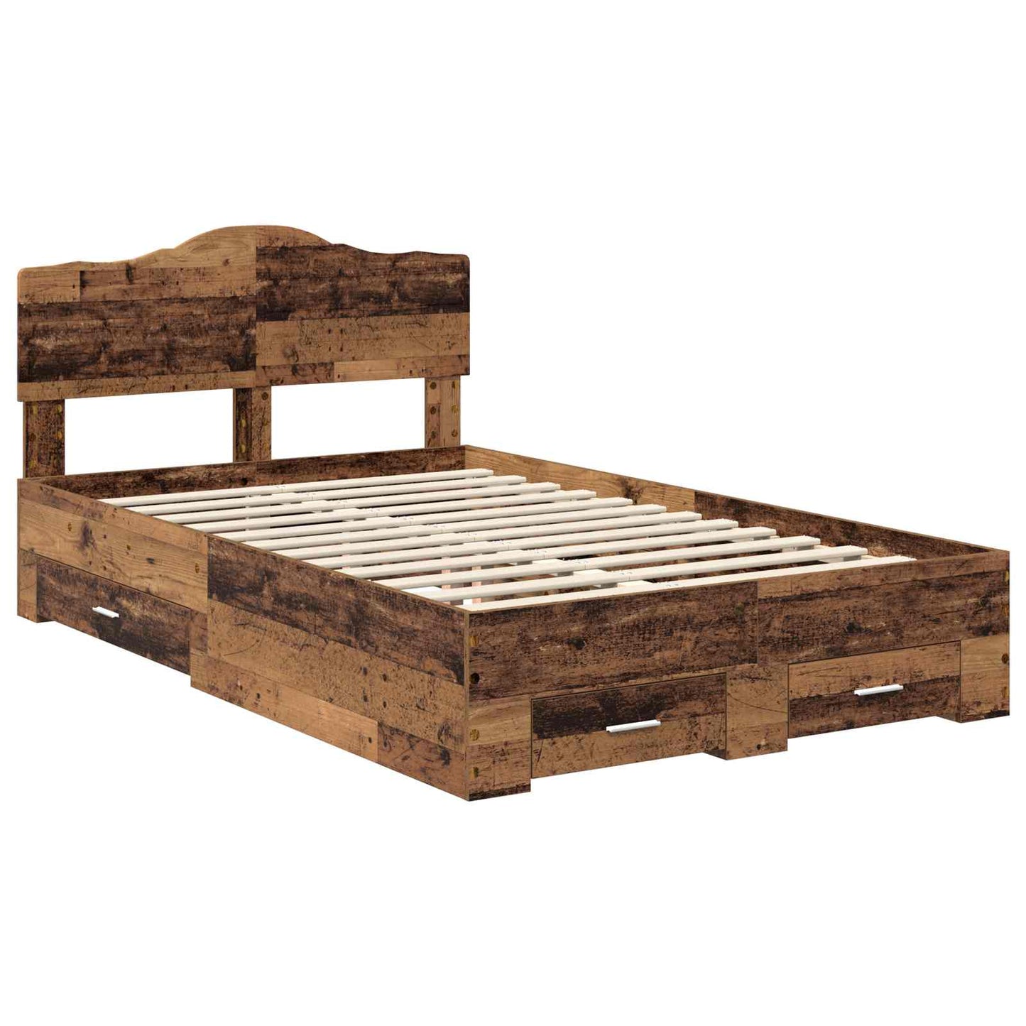 Bed Frame with Headboard Old Wood 120 x 190 cm Engineered Wood
