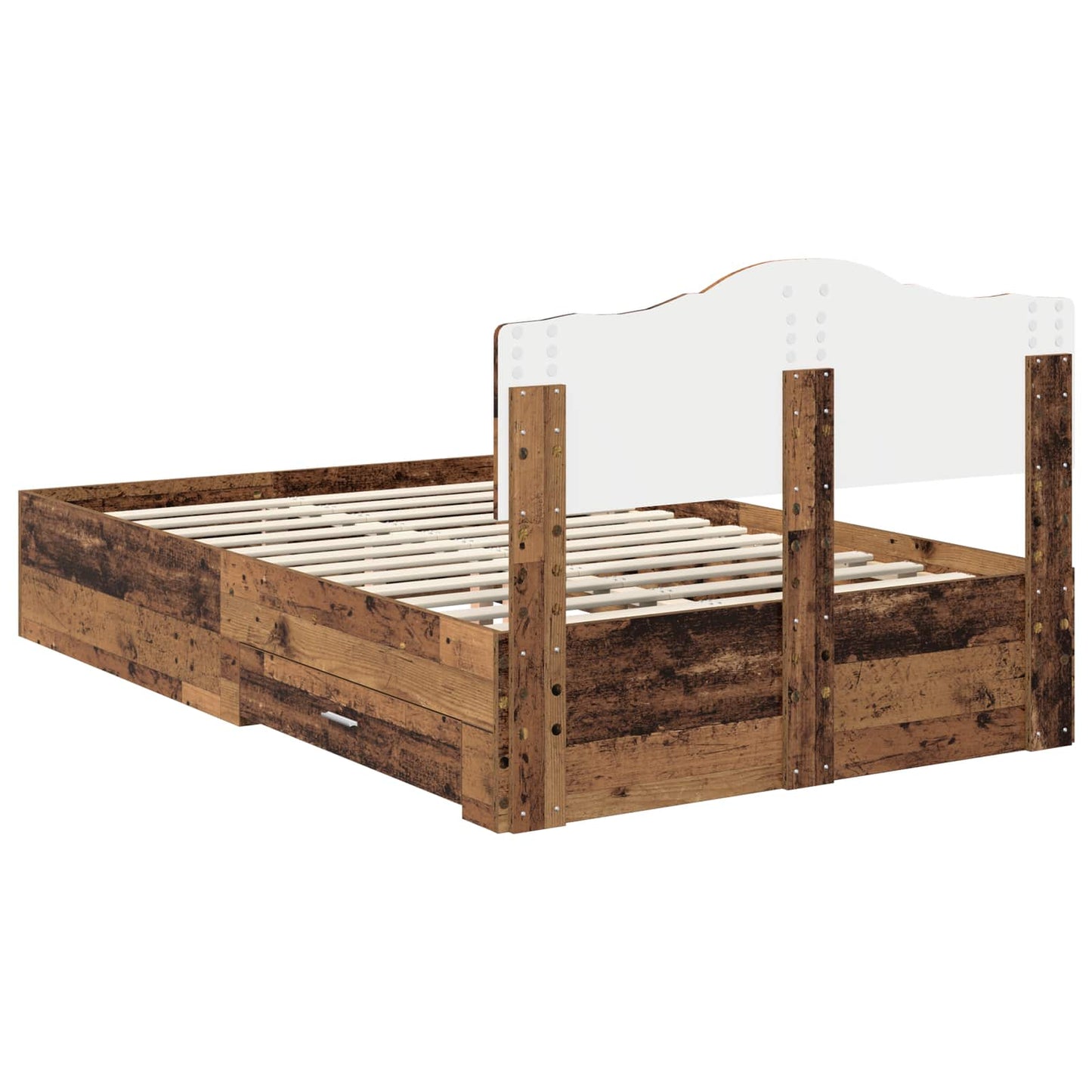 Bed Frame with Headboard Old Wood 120 x 190 cm Engineered Wood