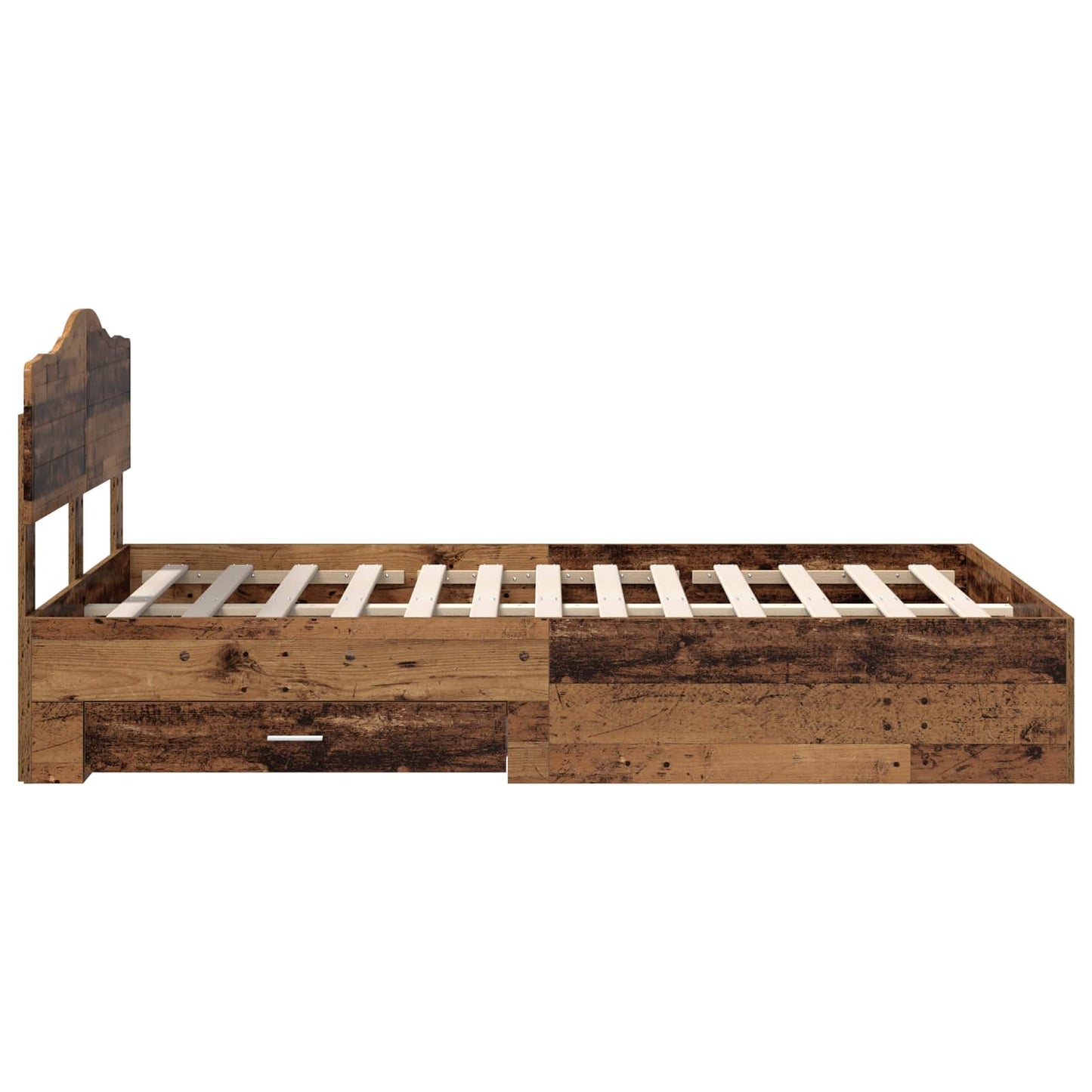 Bed Frame with Headboard Old Wood 120 x 190 cm Engineered Wood