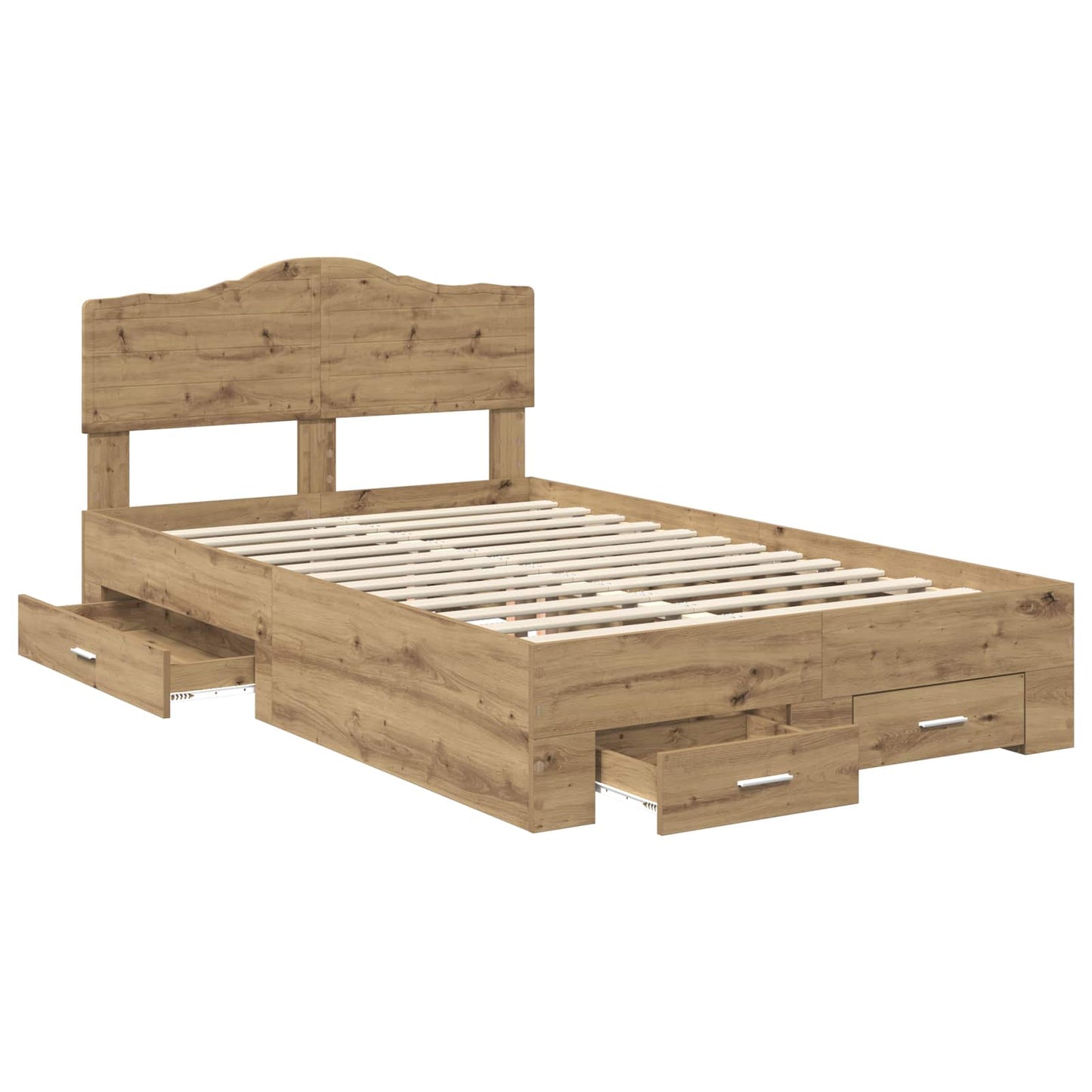 Bed Frame with Drawer Artisan Oak 120 x 190 cm Engineered Wood