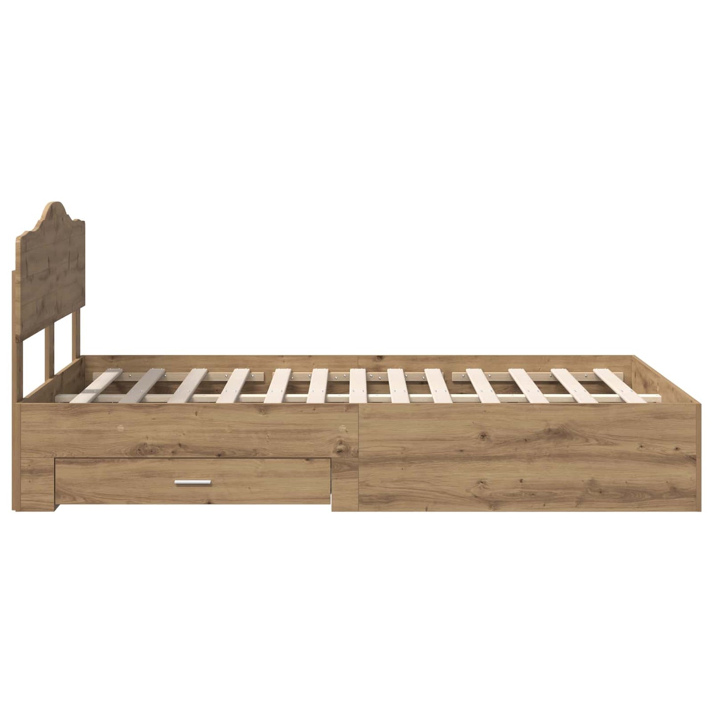 Bed Frame with Drawer Artisan Oak 120 x 190 cm Engineered Wood