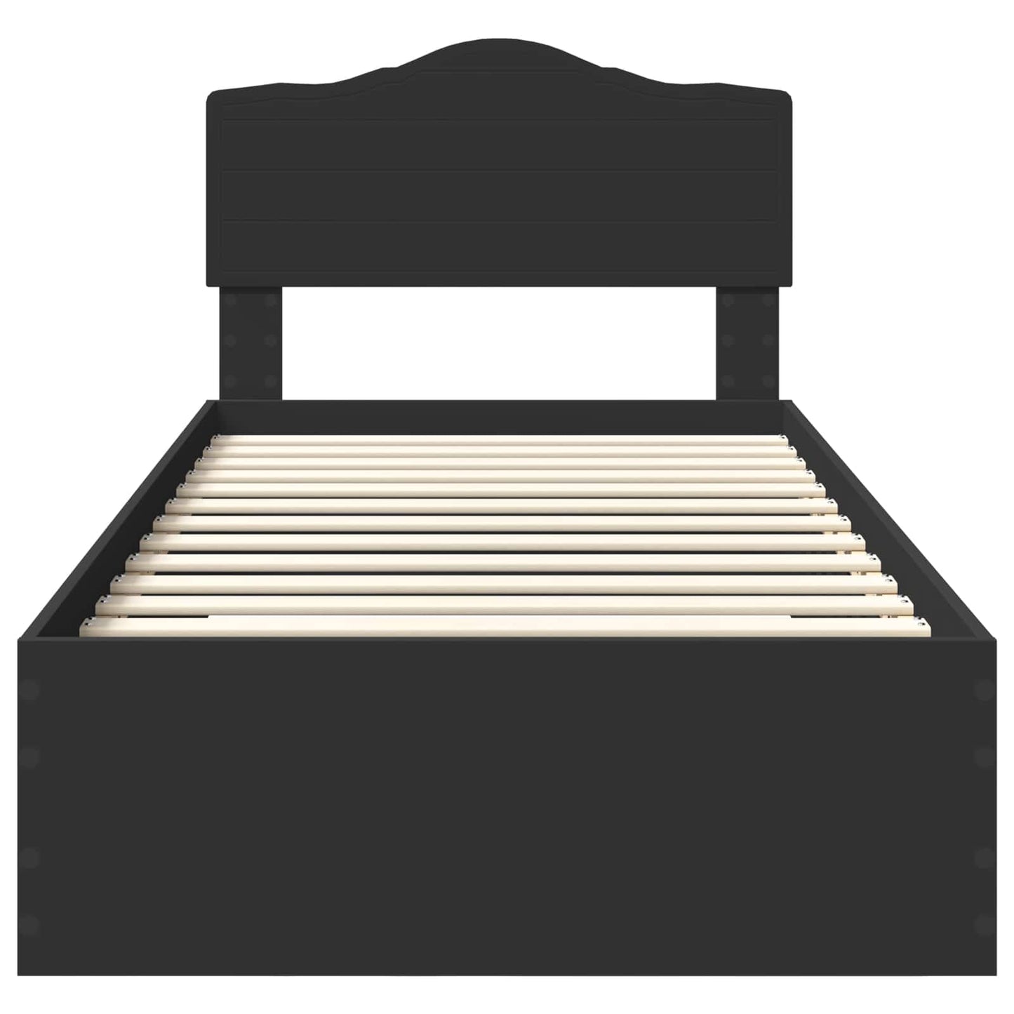 Bed Frame with Headboard Black 100 x 200 cm Engineered Wood