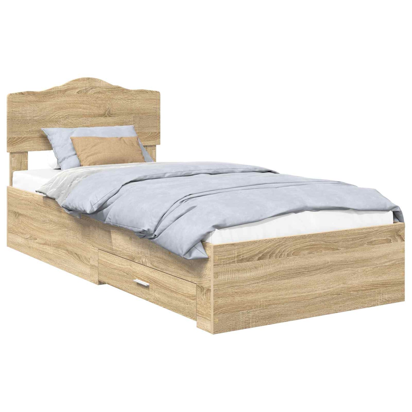 Bed Frame with Drawer Sonoma Oak 100 x 200 cm Engineered Wood