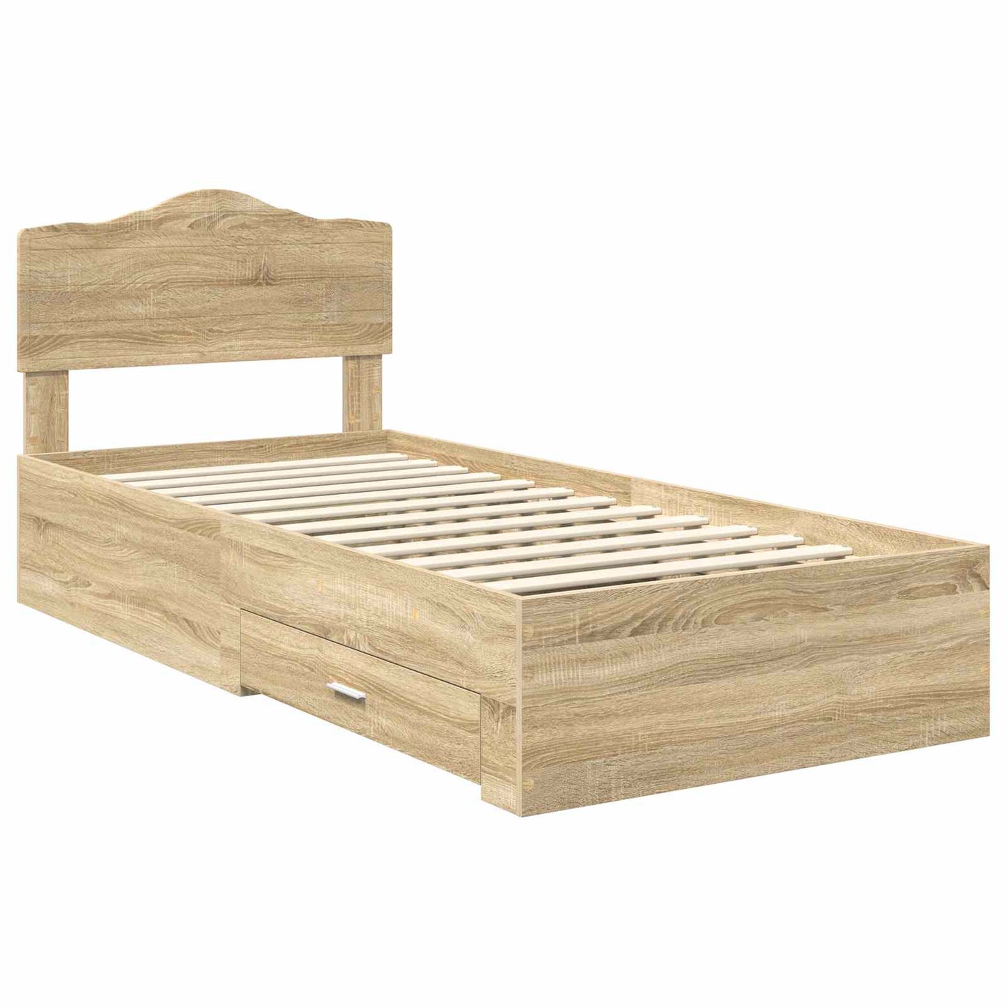 Bed Frame with Drawer Sonoma Oak 100 x 200 cm Engineered Wood