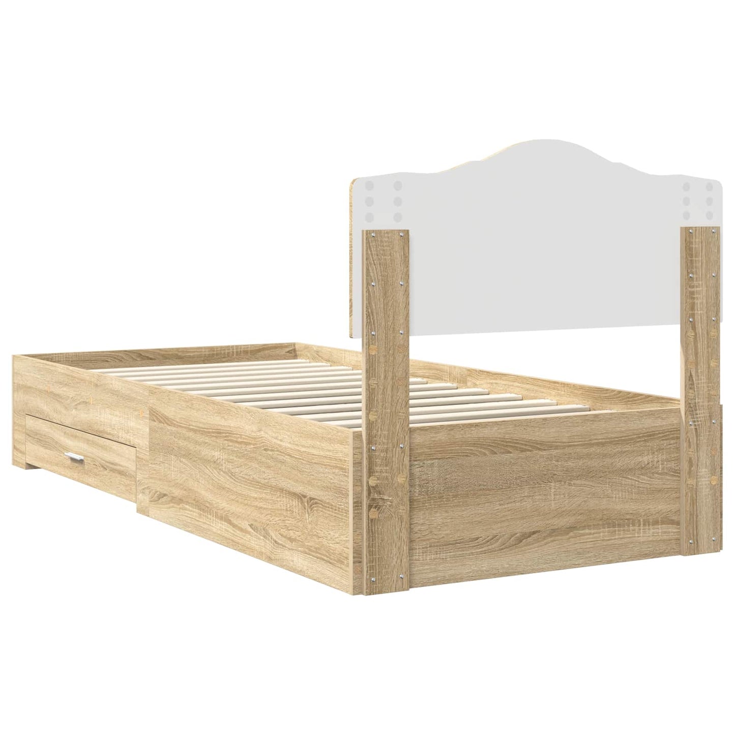 Bed Frame with Drawer Sonoma Oak 100 x 200 cm Engineered Wood