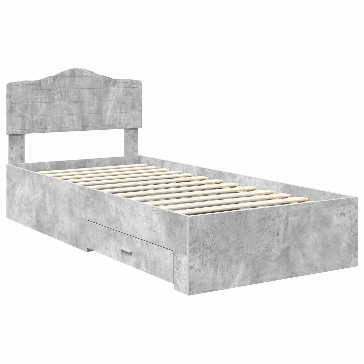 Bed Frame Concrete Grey 100 x 200 cm Engineered Wood