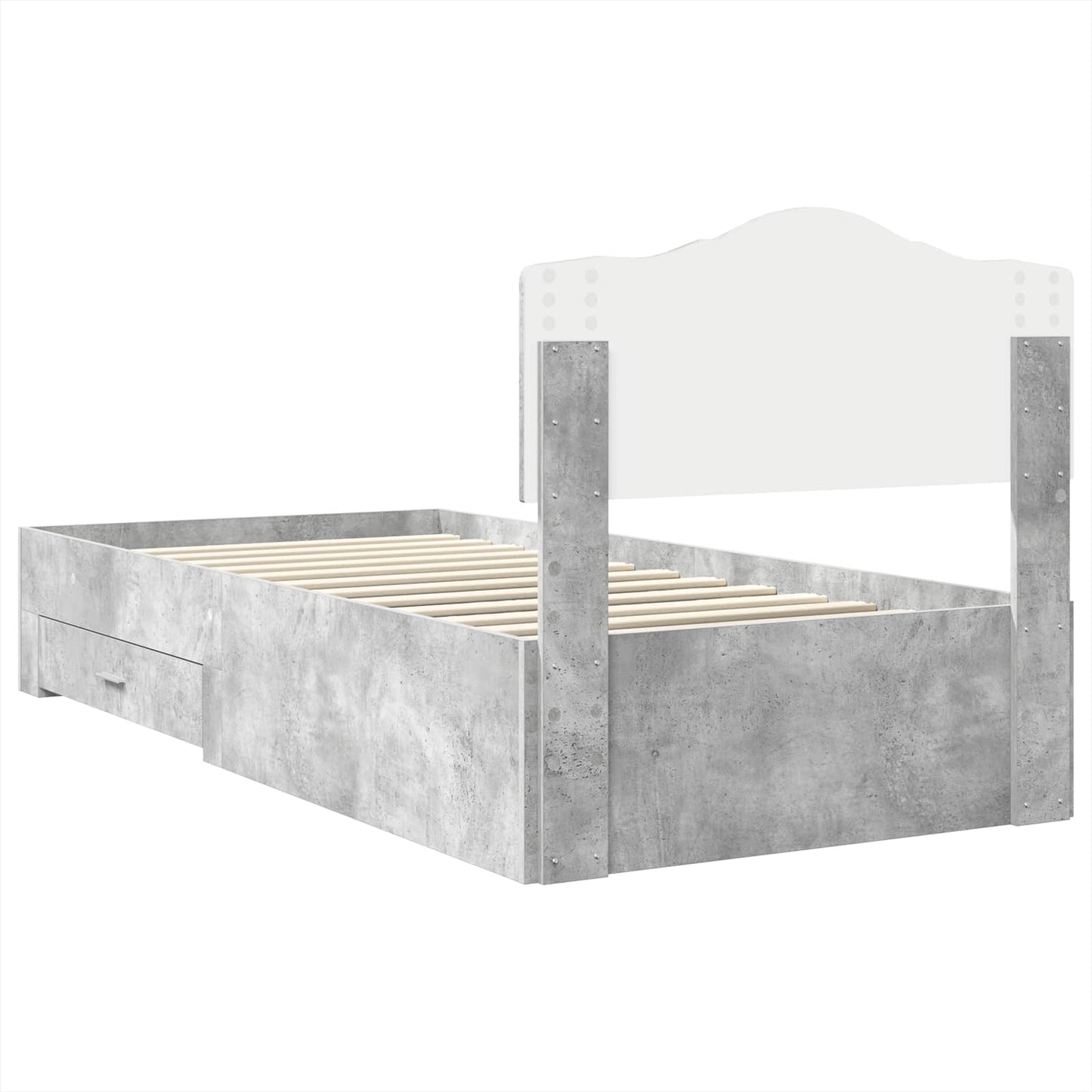 Bed Frame Concrete Grey 100 x 200 cm Engineered Wood