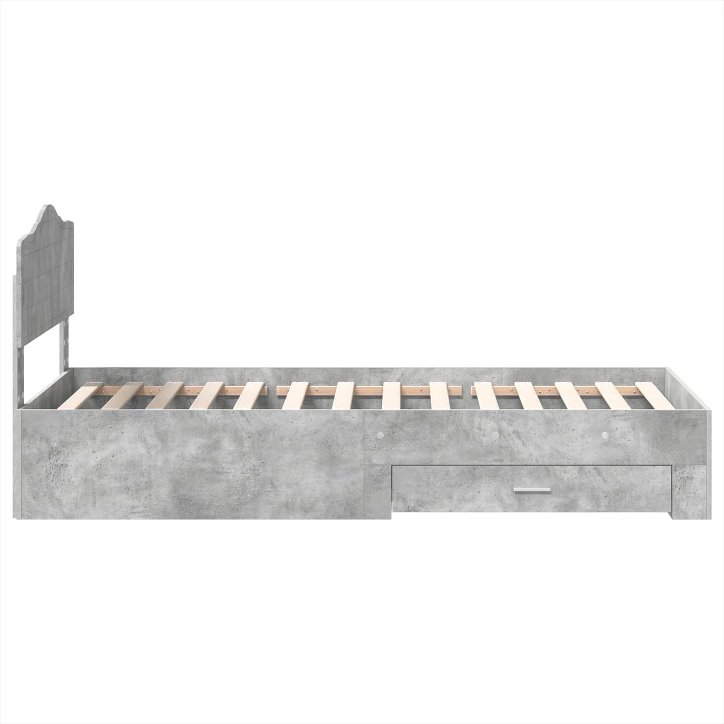 Bed Frame Concrete Grey 100 x 200 cm Engineered Wood
