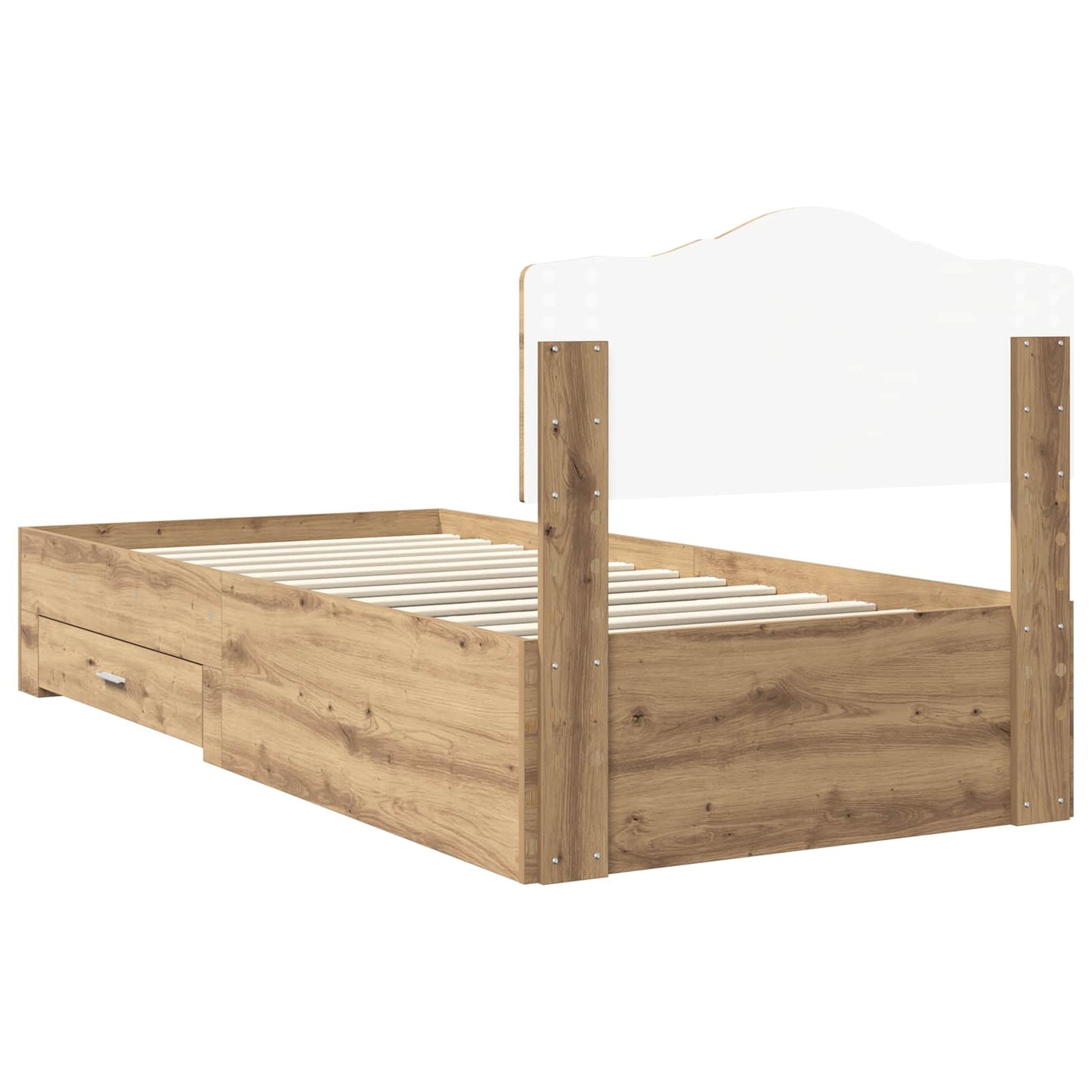 Bed Frame with Drawer Artisan Oak 100 x 200 cm Engineered Wood