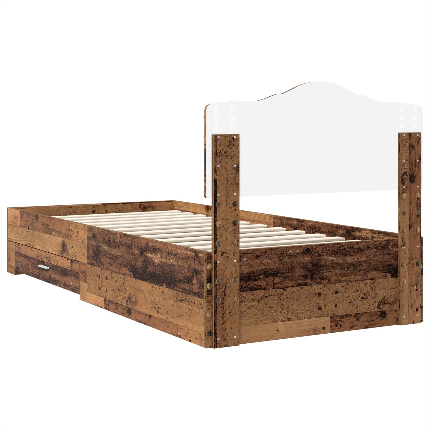 Bed Frame with Headboard Old Wood 90 x 200 cm Engineered Wood