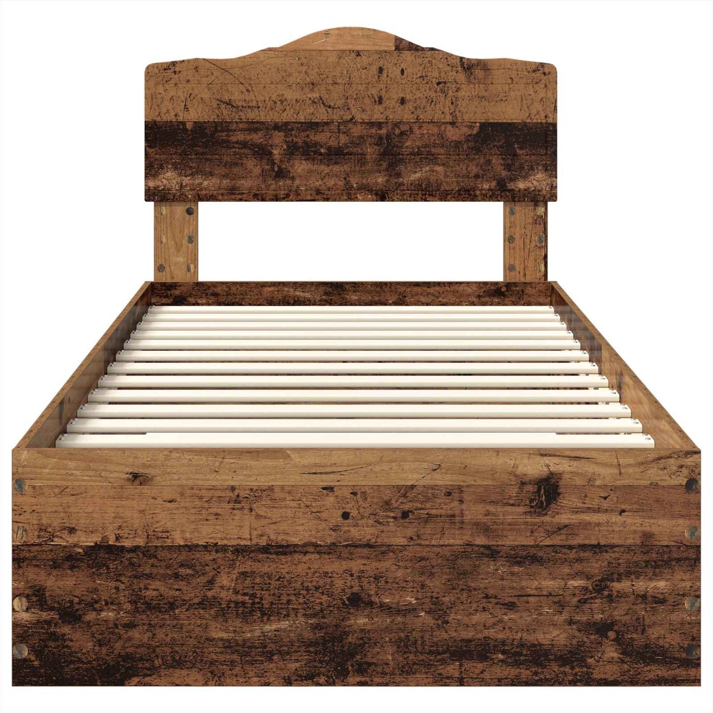 Bed Frame with Headboard Old Wood 90 x 200 cm Engineered Wood