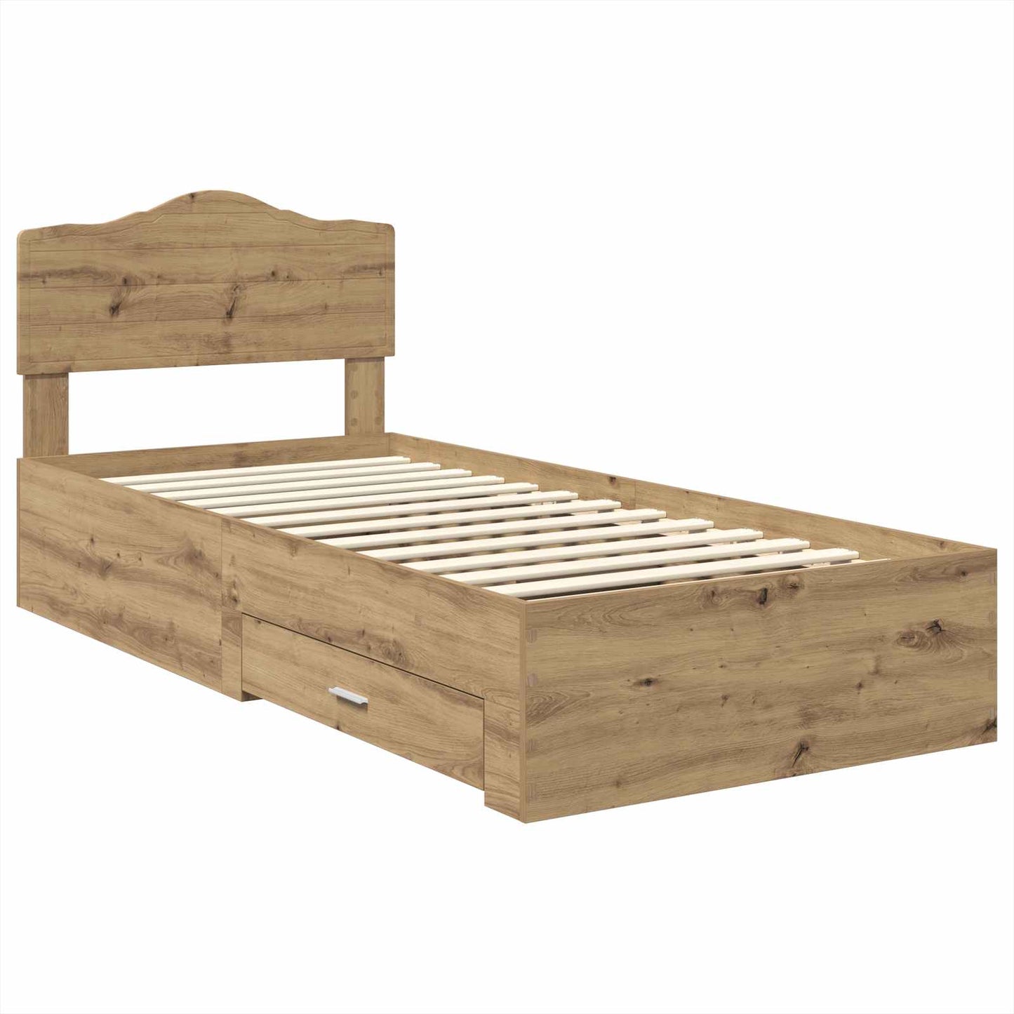 Bed Frame with Drawer Artisan Oak 90 x 200 cm Engineered Wood