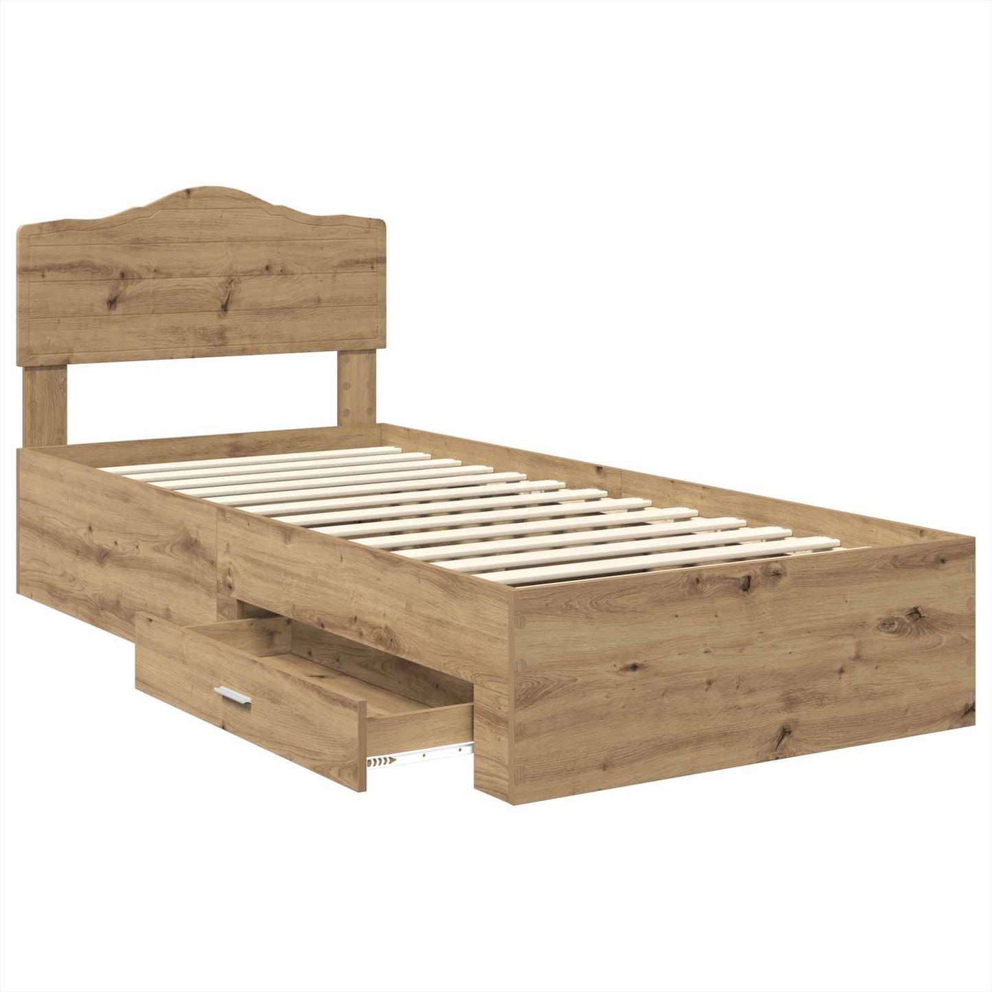 Bed Frame with Drawer Artisan Oak 90 x 200 cm Engineered Wood