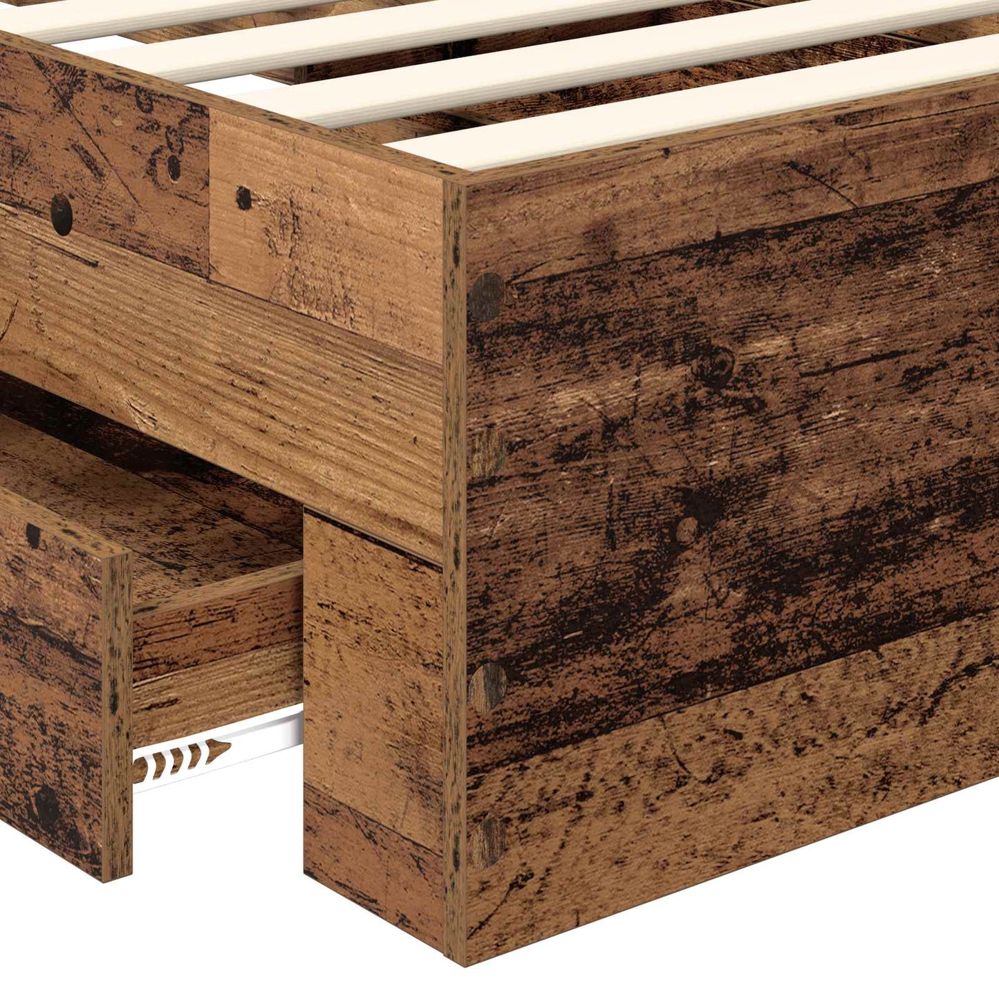 Bed Frame with Headboard Old Wood 90 x 190 cm Engineered Wood
