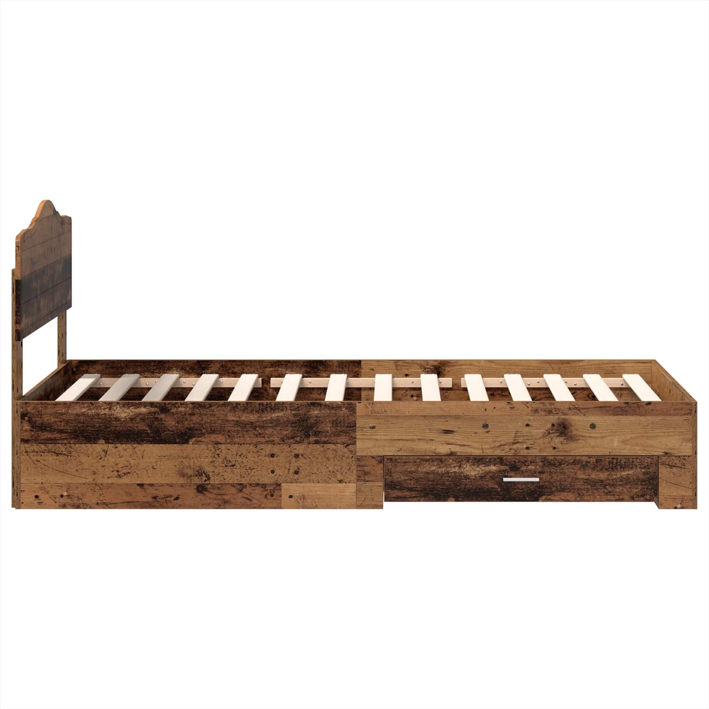 Bed Frame with Headboard Old Wood 90 x 190 cm Engineered Wood