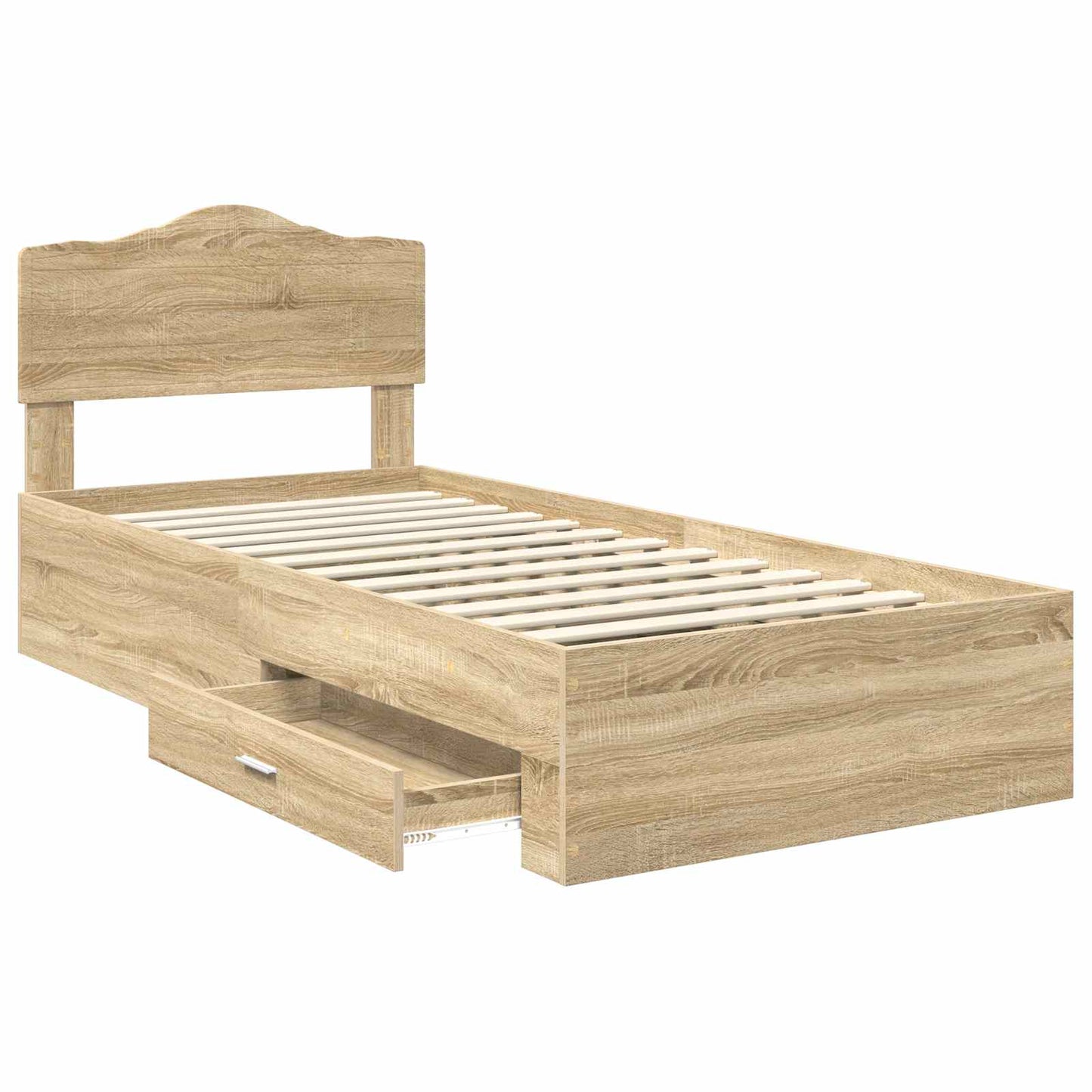Bed Frame with Headboard Sonoma Oak 70 x 190 cm Engineered Wood