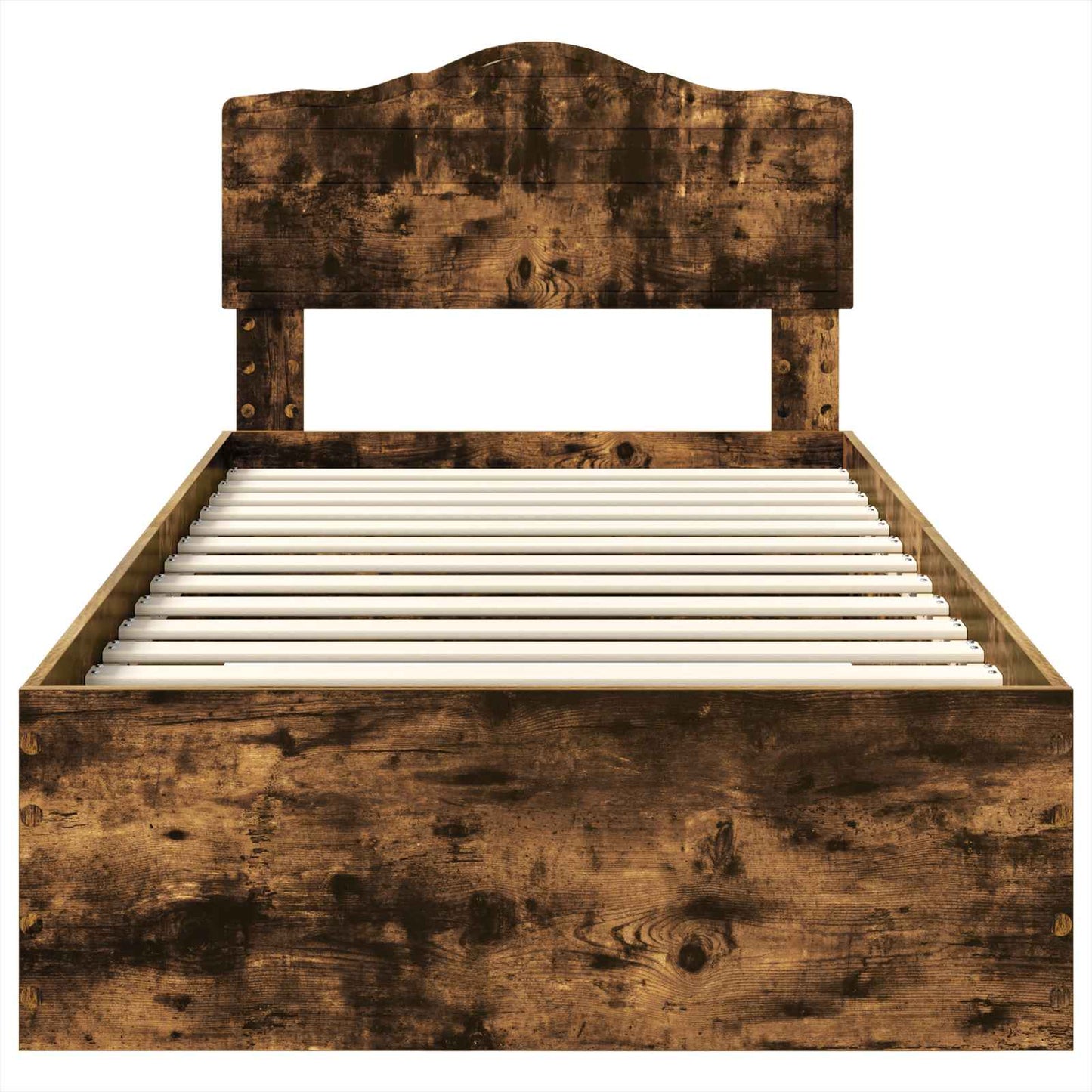 Bed Frame with Headboard Smoked Oak 70 x 190 cm Engineered Wood