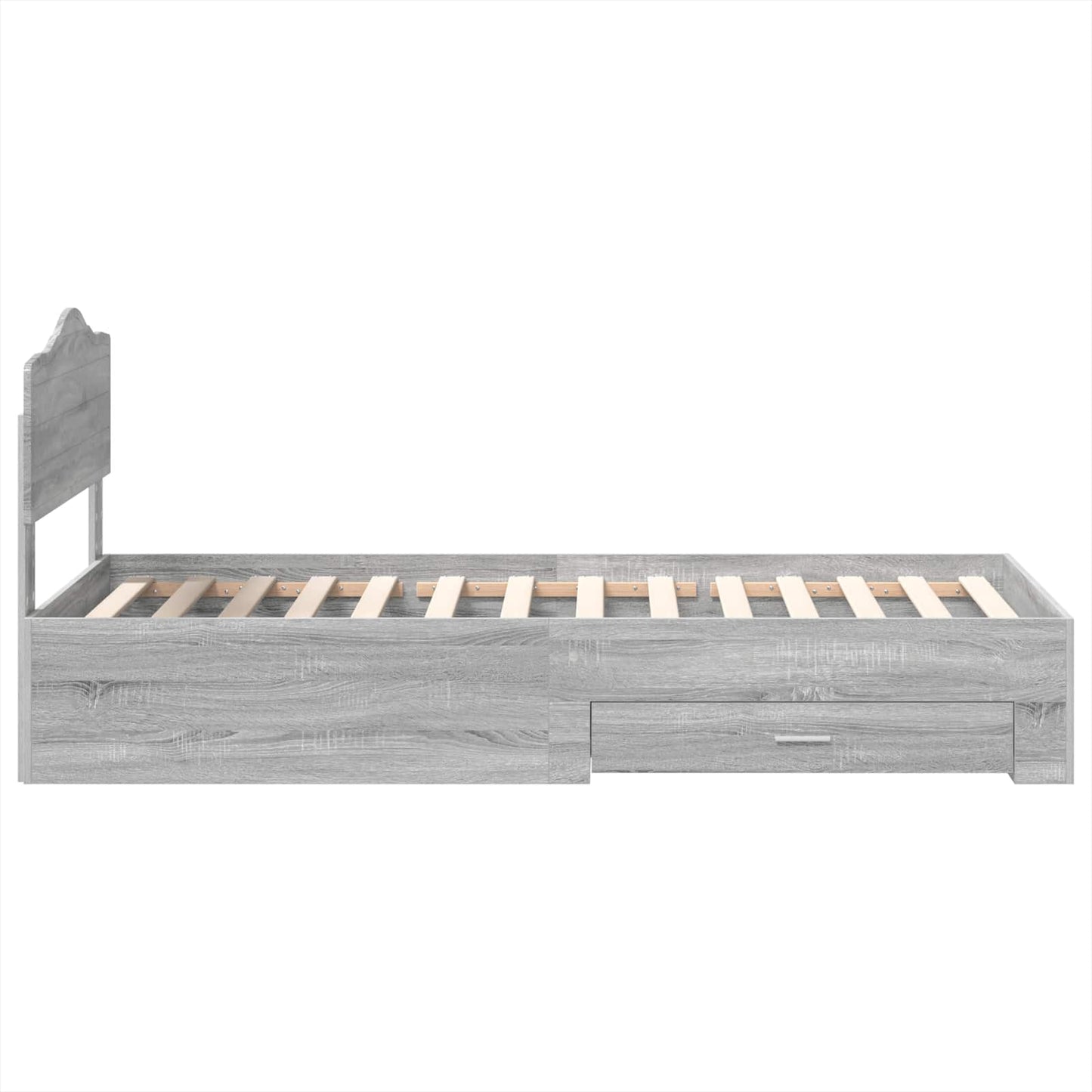 Bed Frame with Drawer Grey Sonoma 70 x 190 cm Engineered Wood