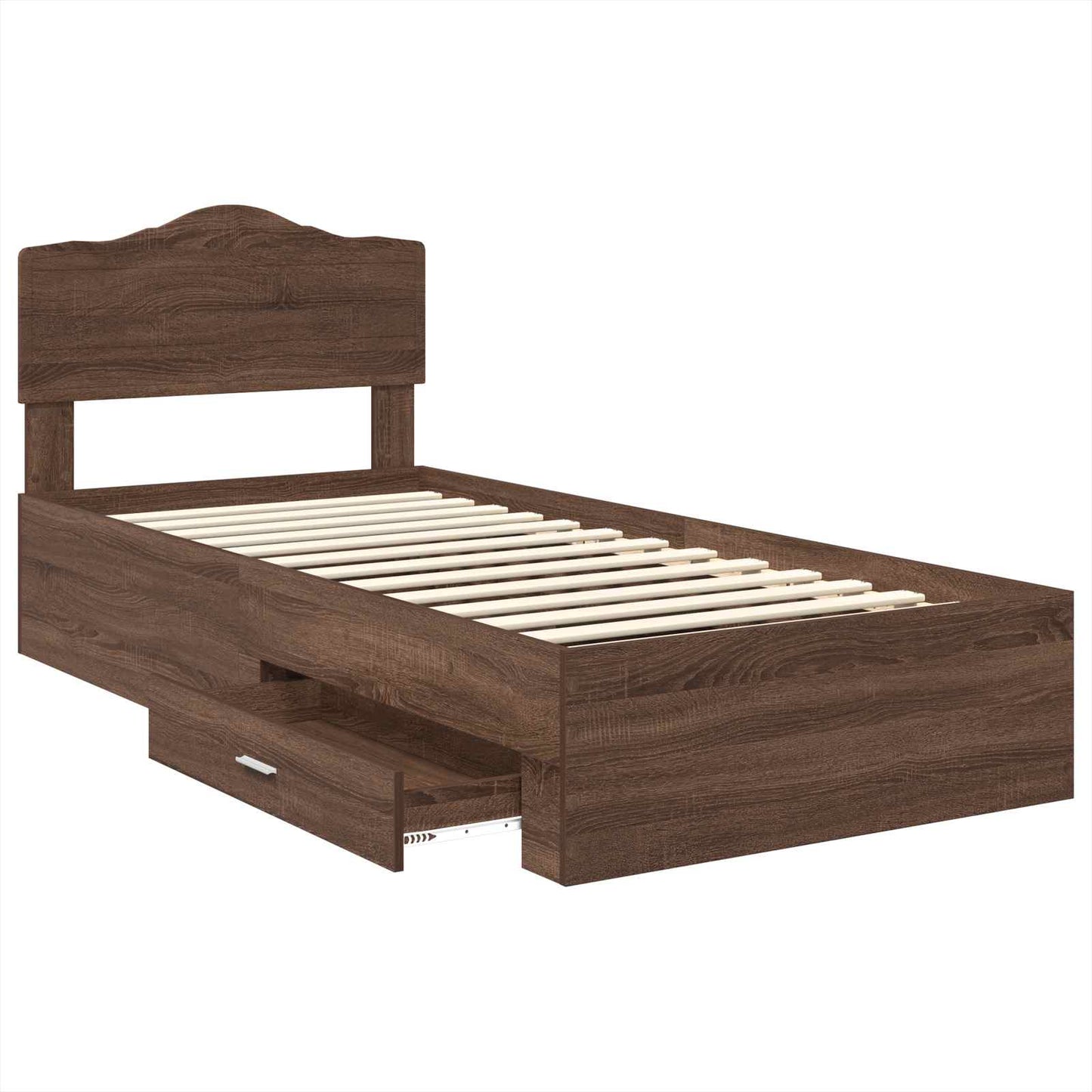 Bed Frame with Headboard Brown Oak 70 x 190 cm Engineered Wood