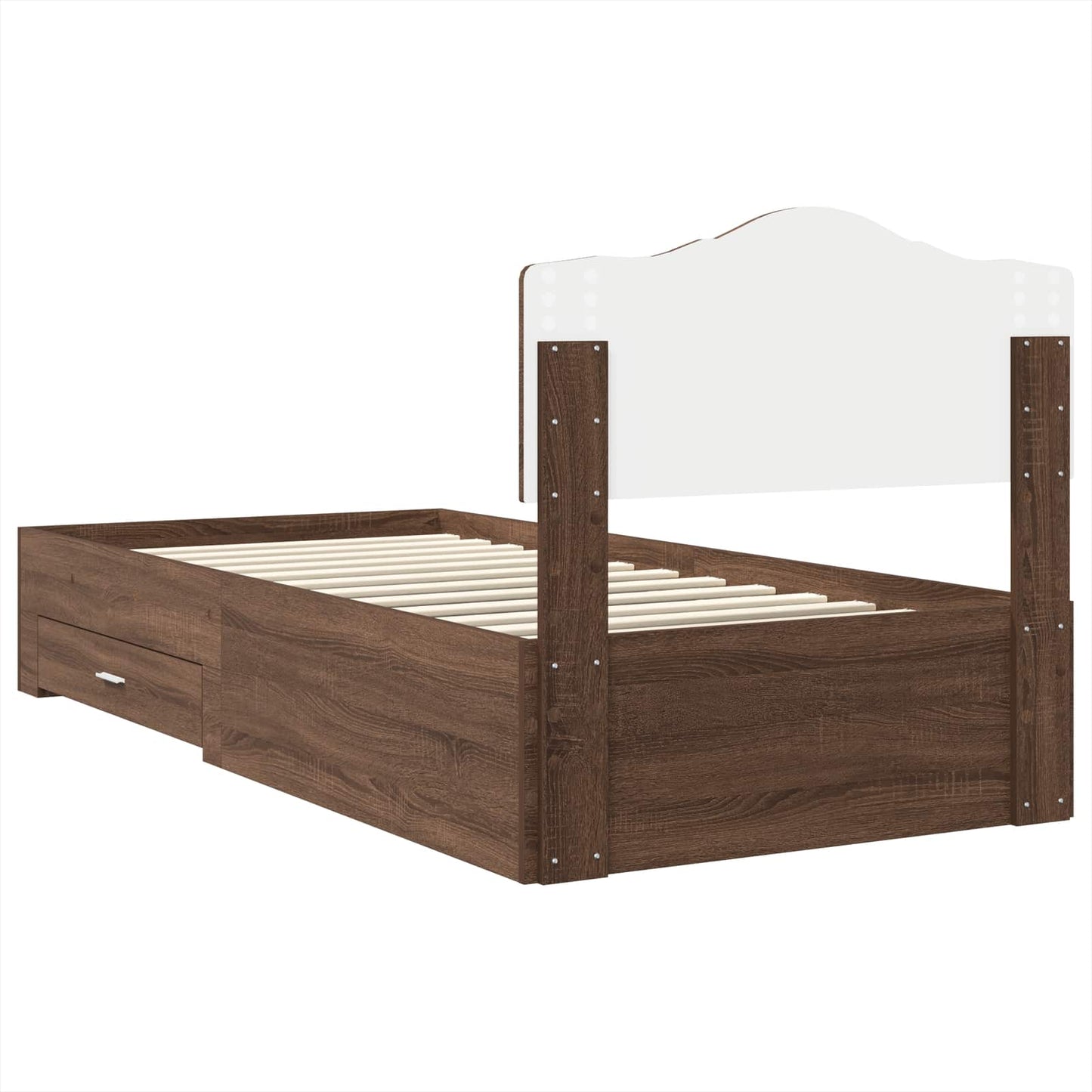 Bed Frame with Headboard Brown Oak 70 x 190 cm Engineered Wood