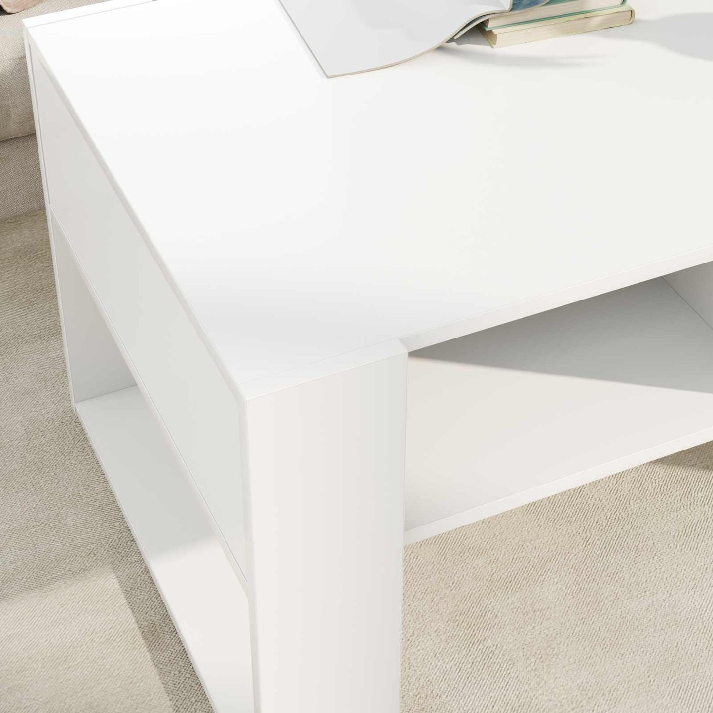 Coffee Table White 92 x 53 x 45 cm Engineered Wood