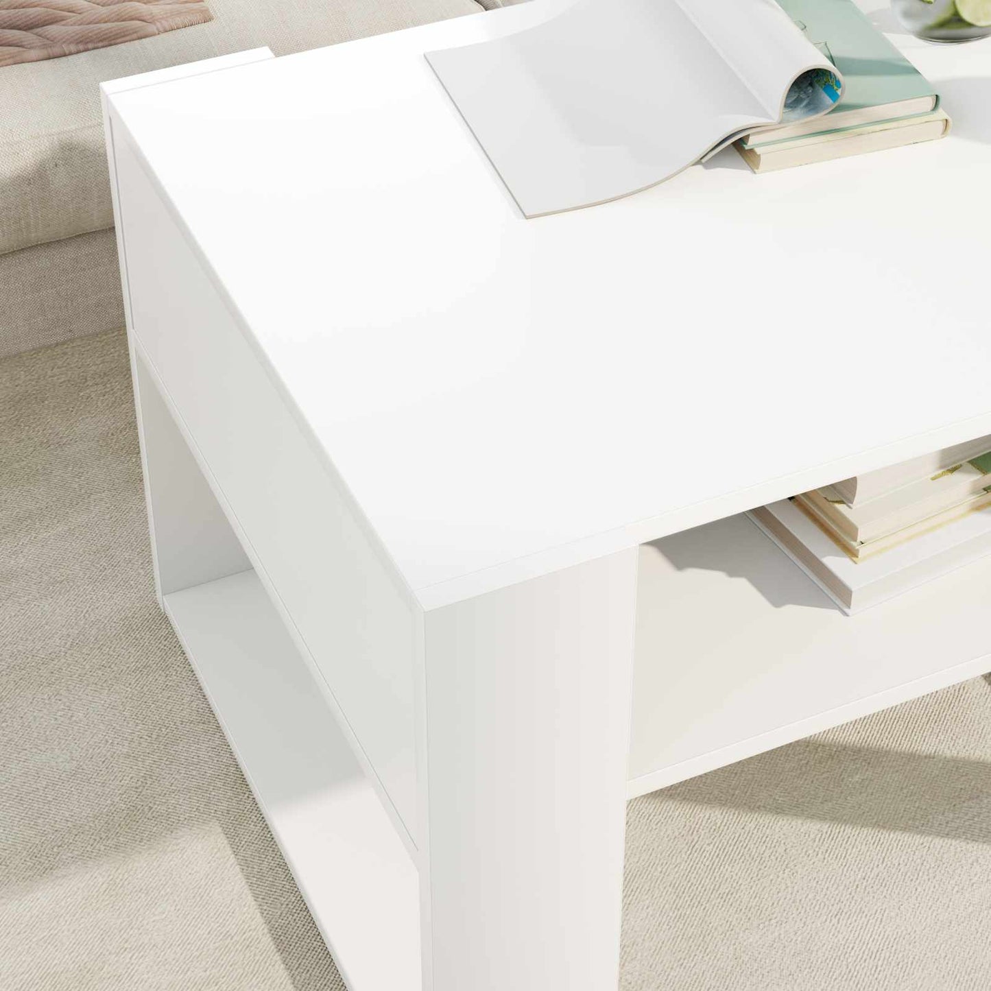 Coffee Table White 66 x 53 x 45 cm Engineered Wood