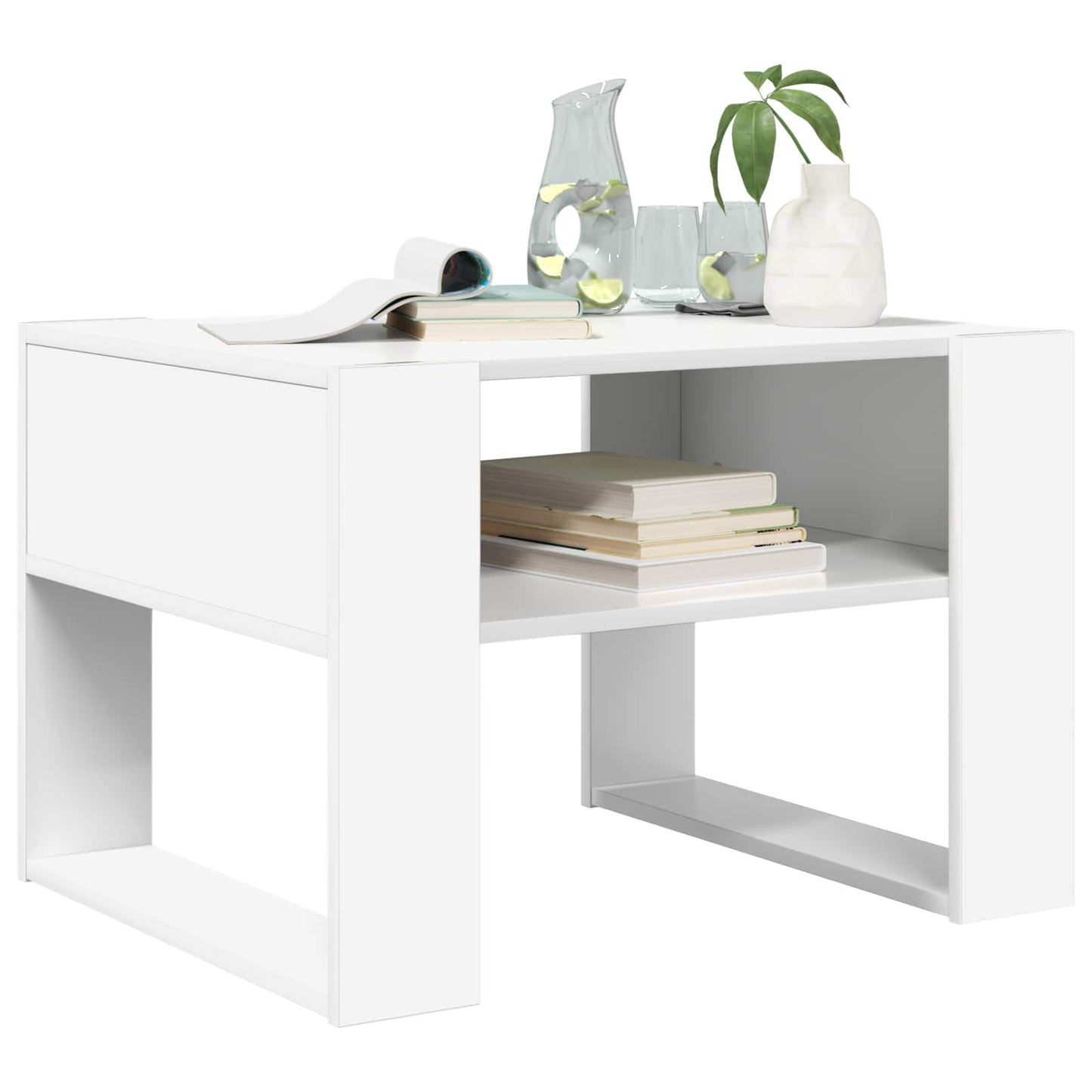Coffee Table White 66 x 53 x 45 cm Engineered Wood