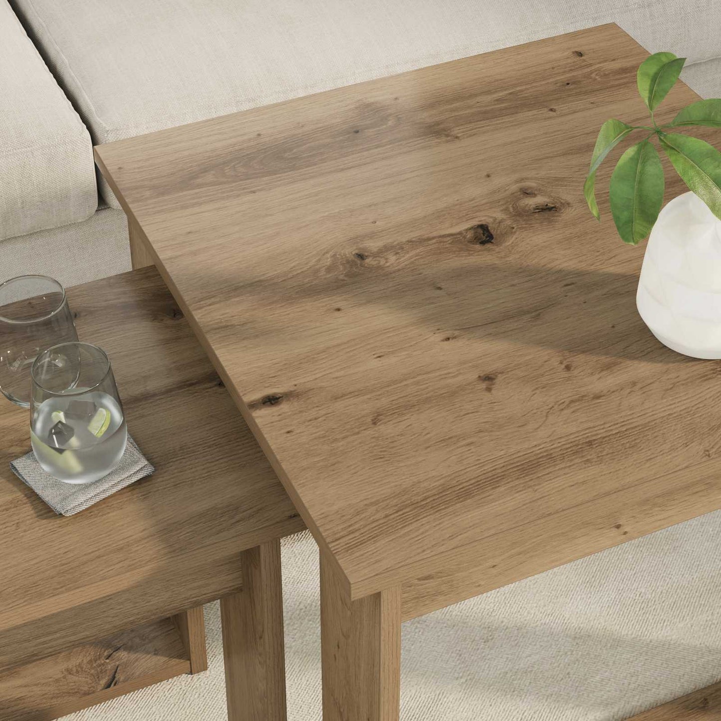 Coffee Table Set 2 pcs Artisan Oak 50 x 52 x 42 cm