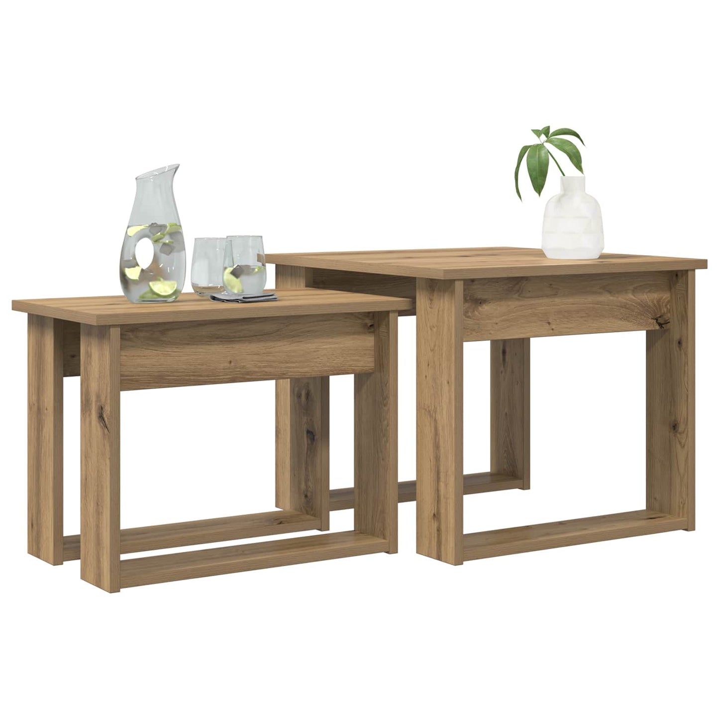 Coffee Table Set 2 pcs Artisan Oak 50 x 52 x 42 cm