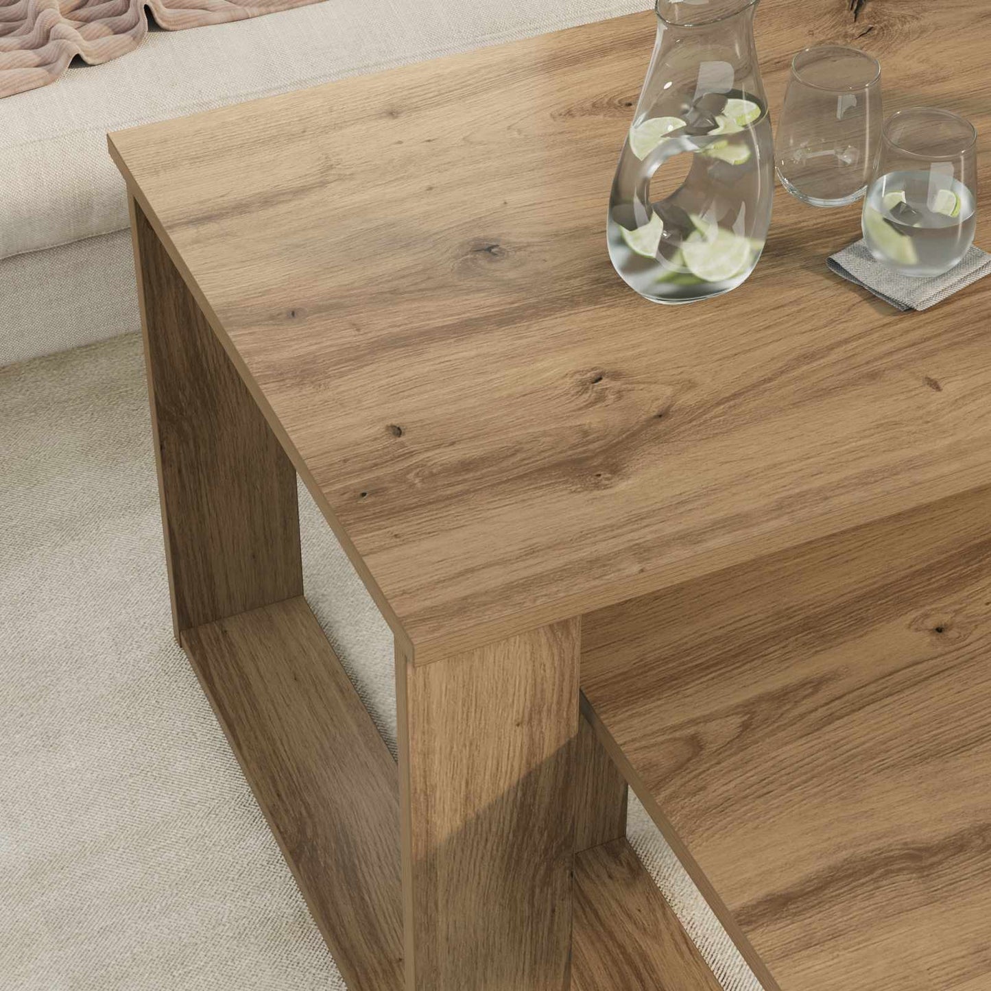 Coffee Table Set 2 pcs Artisan Oak 100 x 50 x 42 cm