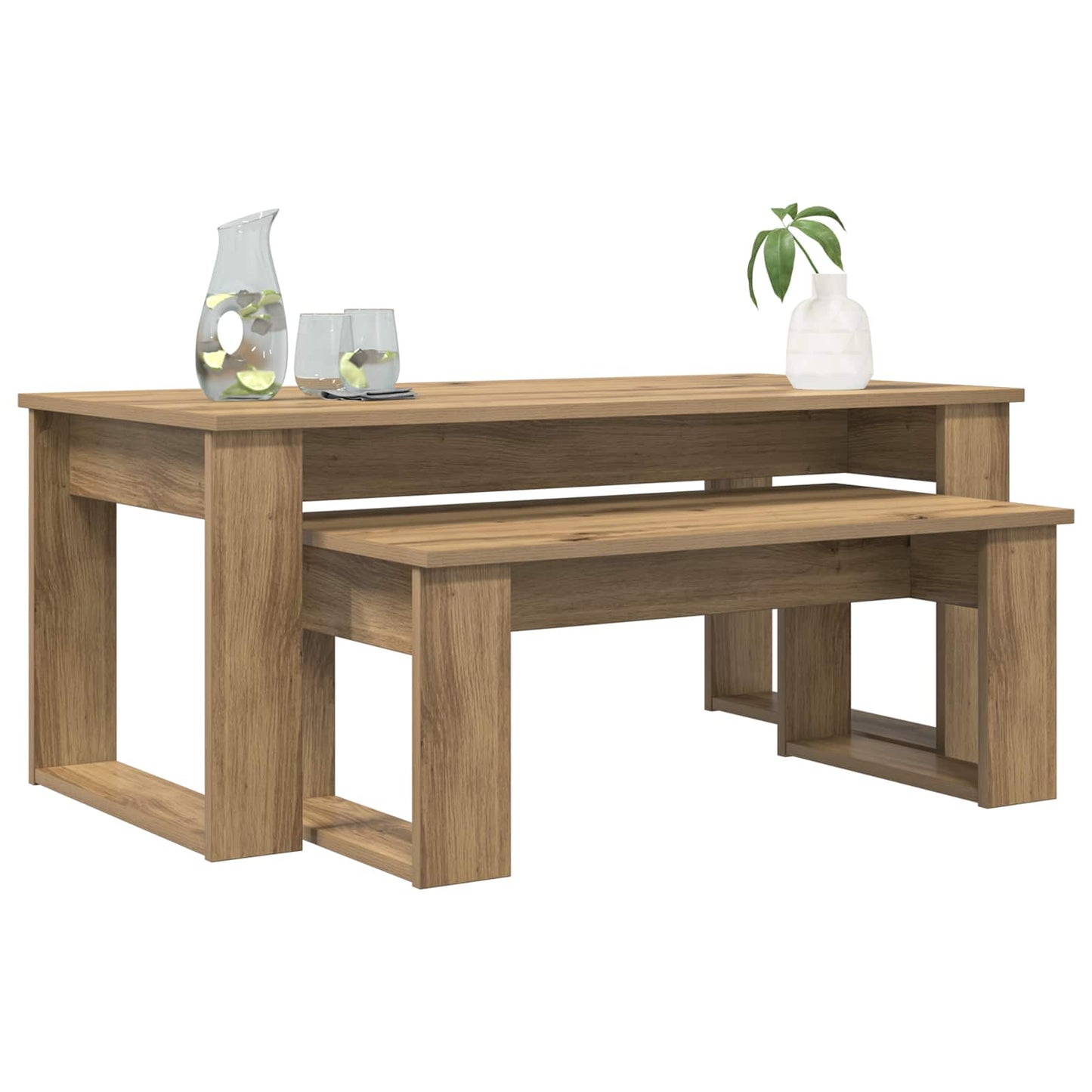 Coffee Table Set 2 pcs Artisan Oak 100 x 50 x 42 cm