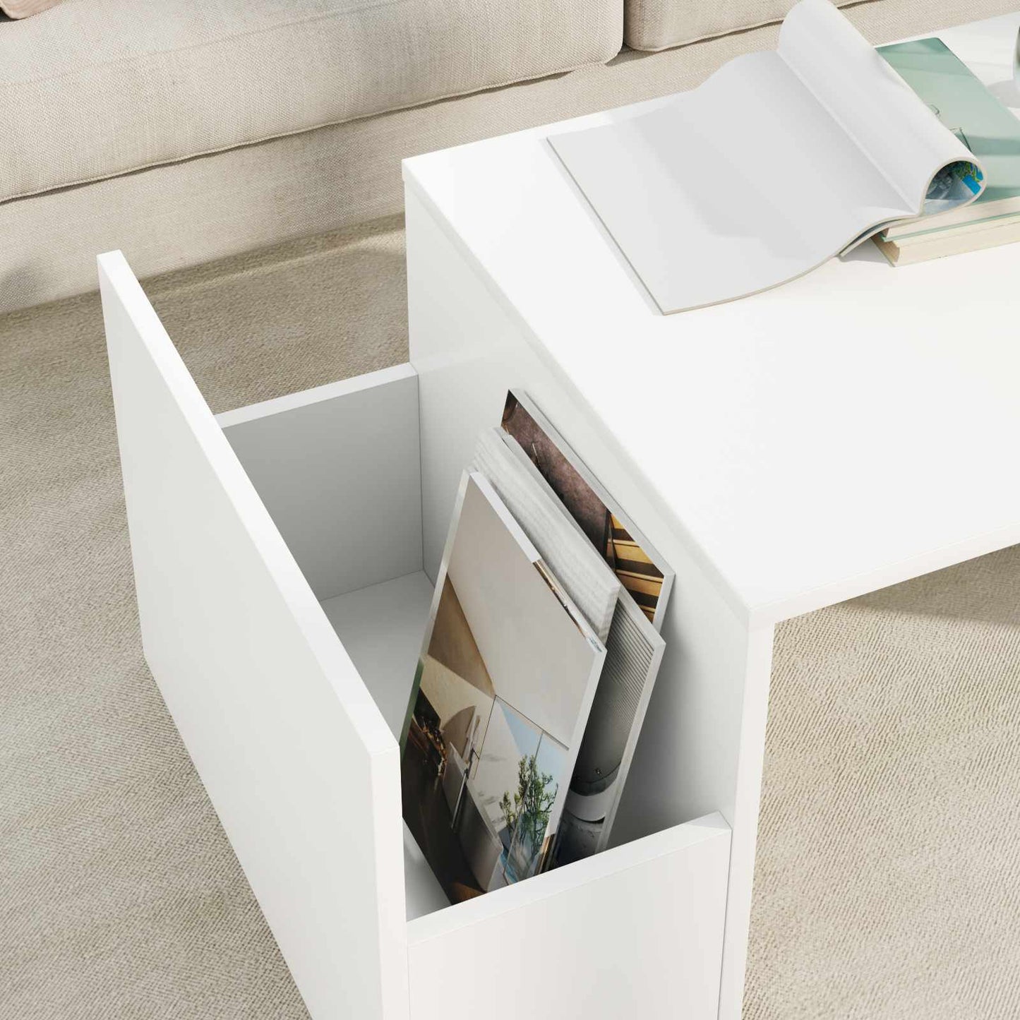 Coffee Table White 90 x 45 x 35 cm Engineered Wood