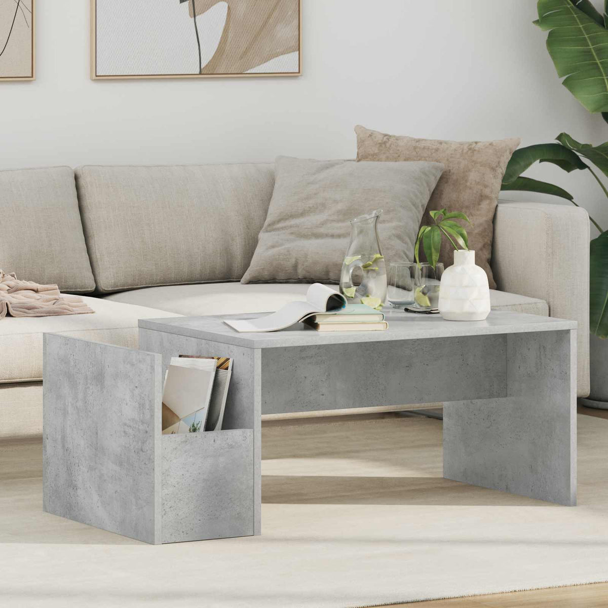Coffee Table Concrete Grey 90 x 45 x 35 cm Engineered Wood