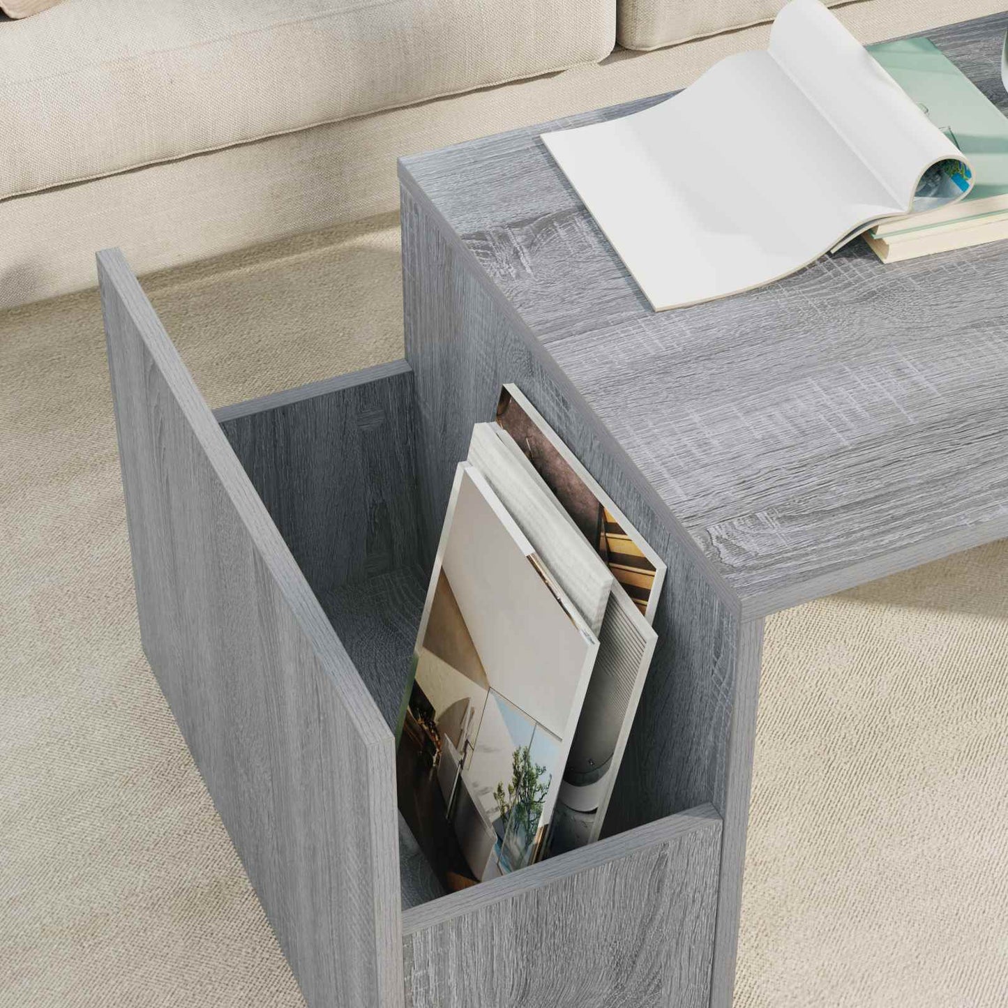 Coffee Table Grey Sonoma 90 x 45 x 35 cm Engineered Wood