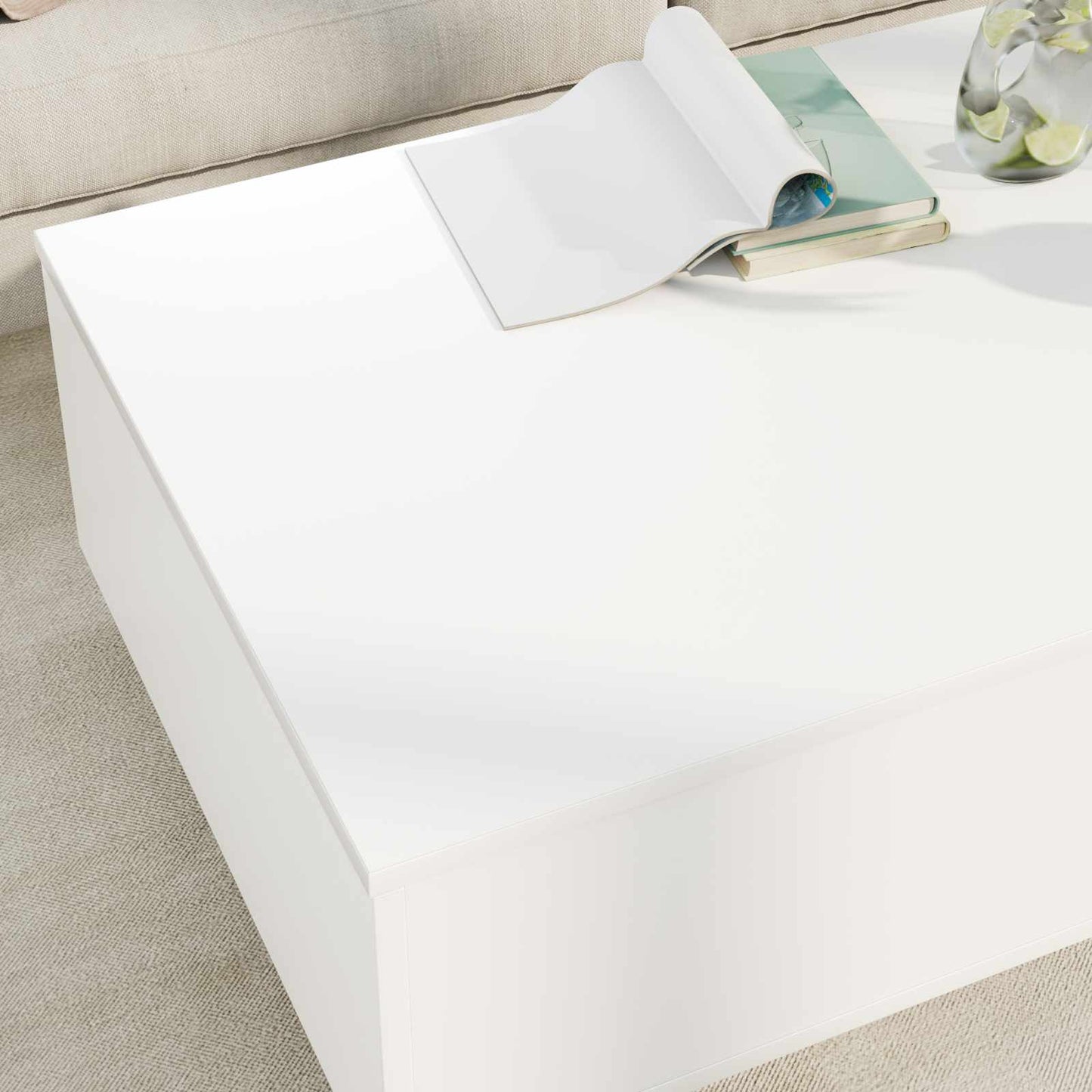 Coffee Table White 95 x 55 x 31 cm Engineered Wood