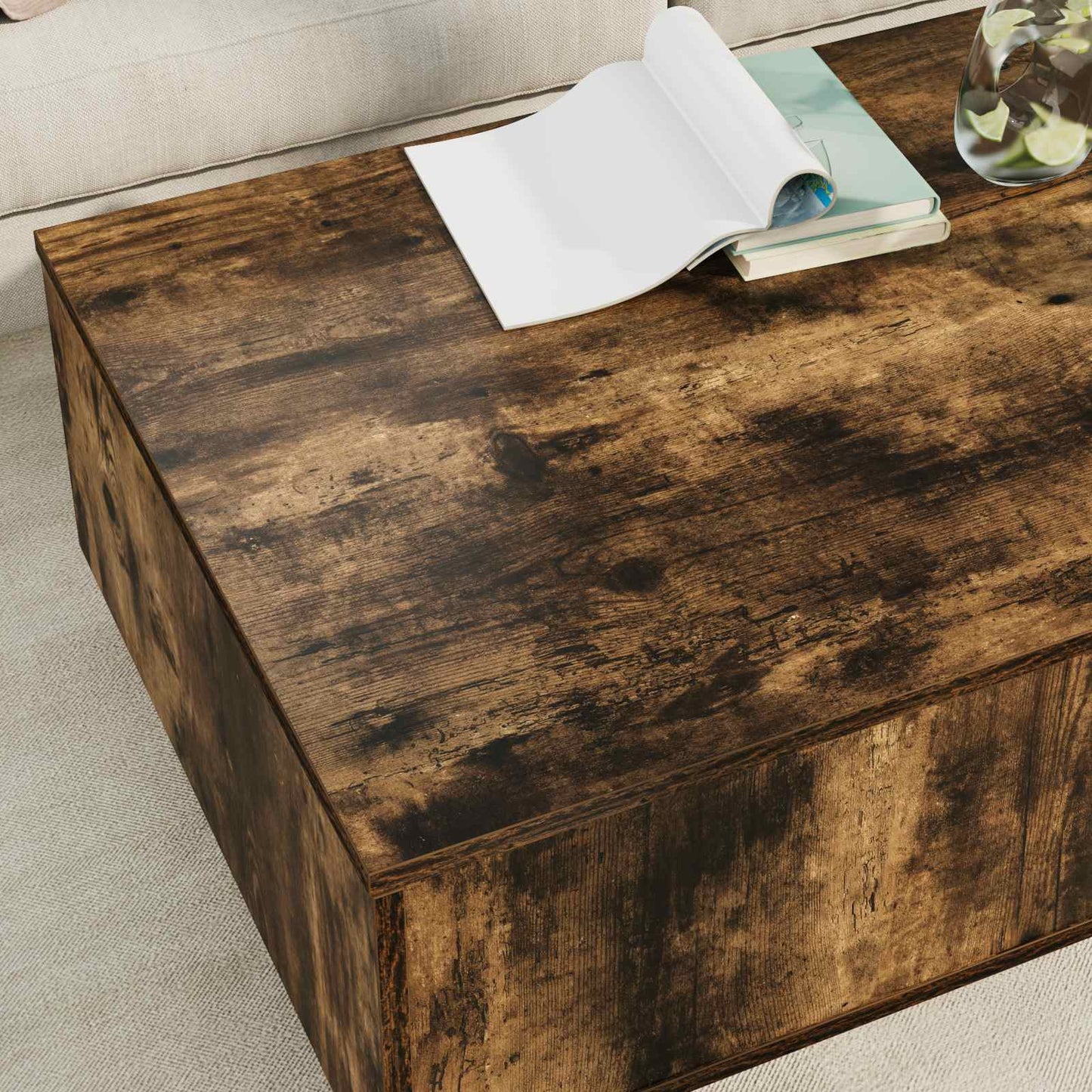 Coffee Table Smoked Oak 95 x 55 x 31 cm Engineered Wood