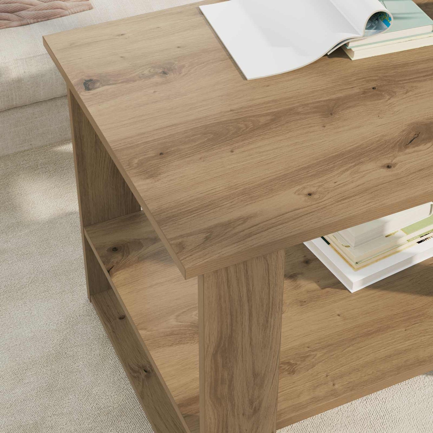 Coffee Table Artisan Oak 72 x 50 x 50 cm Engineered Wood
