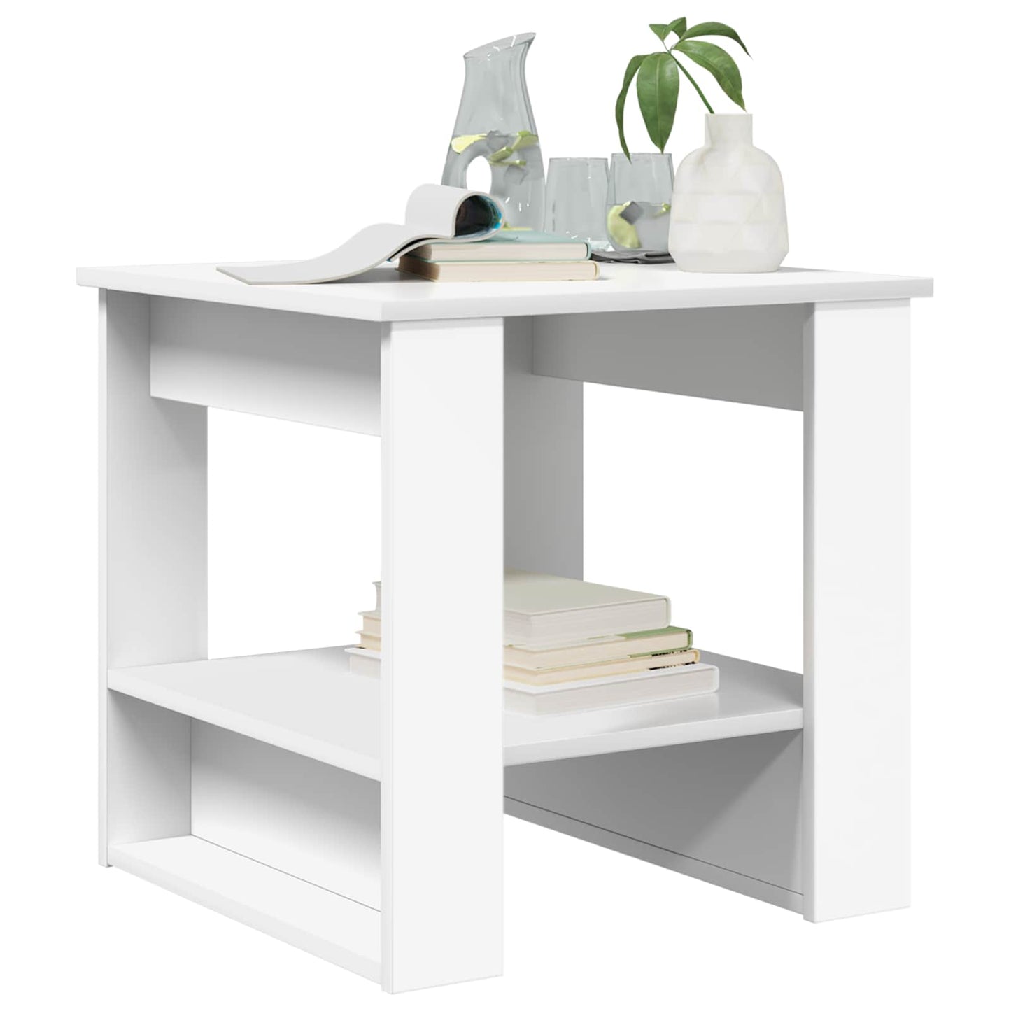 Coffee Table White 51 x 50 x 50 cm Engineered Wood