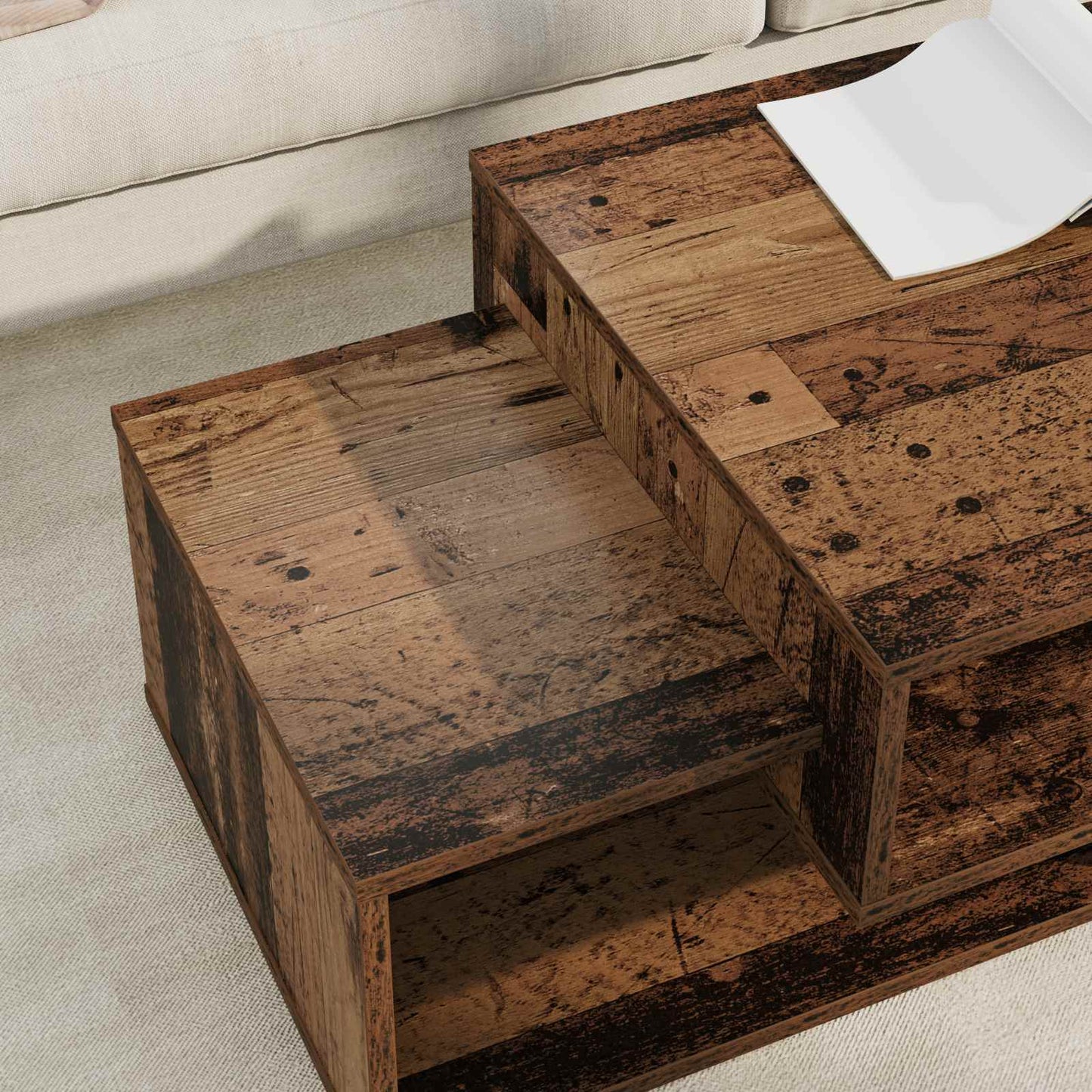 Coffee Table Old Wood 105 x 50 x 32.5 cm Engineered Wood
