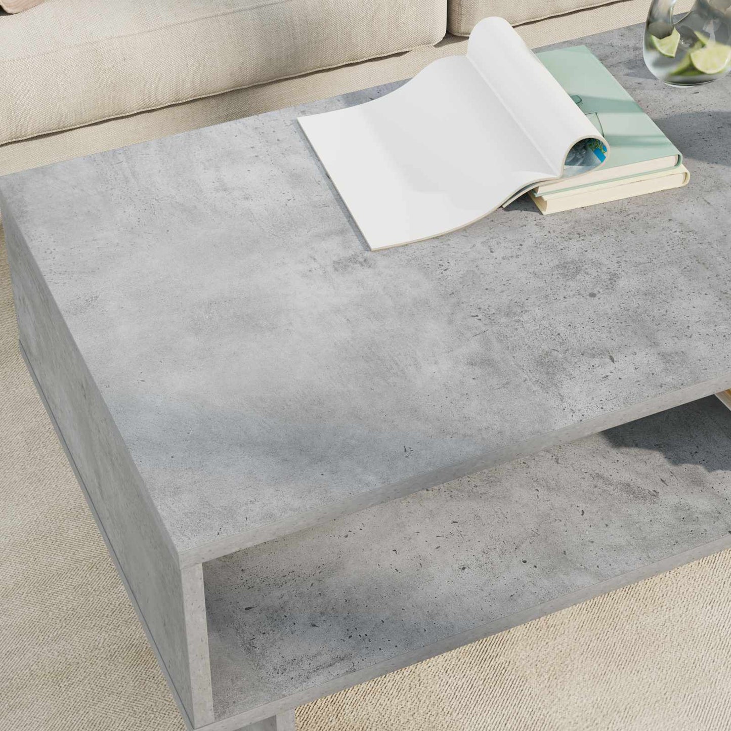 Coffee Table Concrete Grey 100 x 46 x 35 cm Engineered Wood