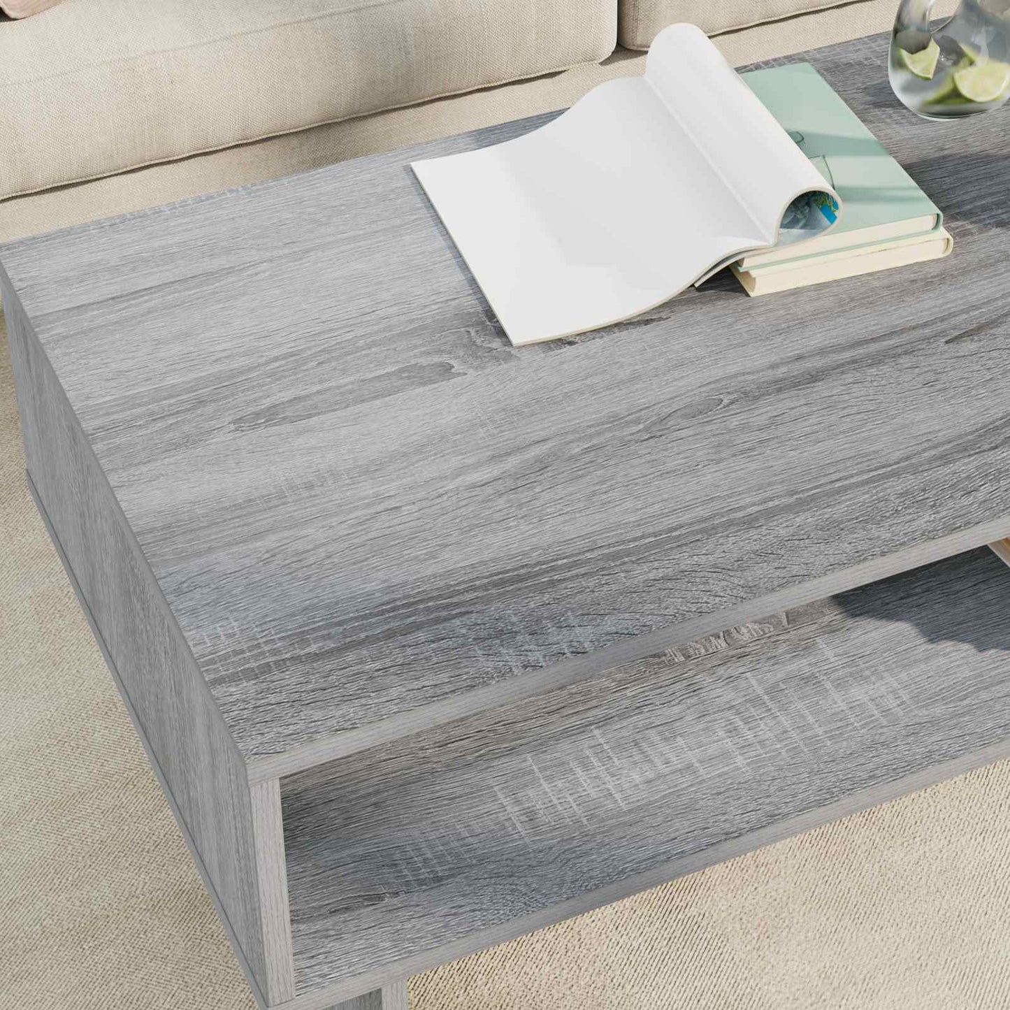 Coffee Table Grey Sonoma 100 x 46 x 35 cm Engineered Wood