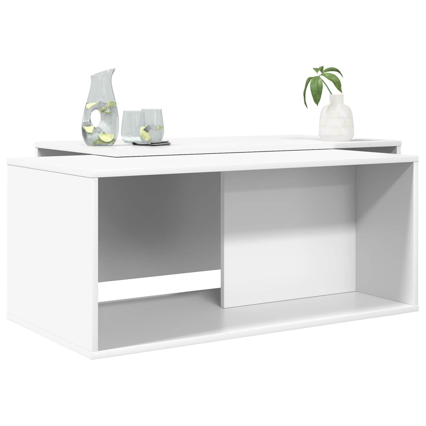 Coffee Table Set 2 pcs White Engineered Wood