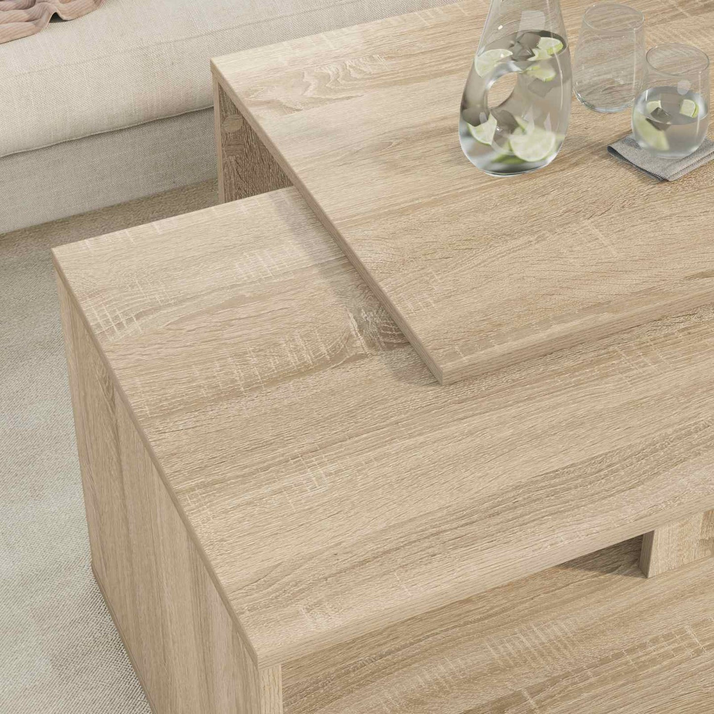 Coffee Table Set 2 pcs Sonoma Oak Engineered Wood