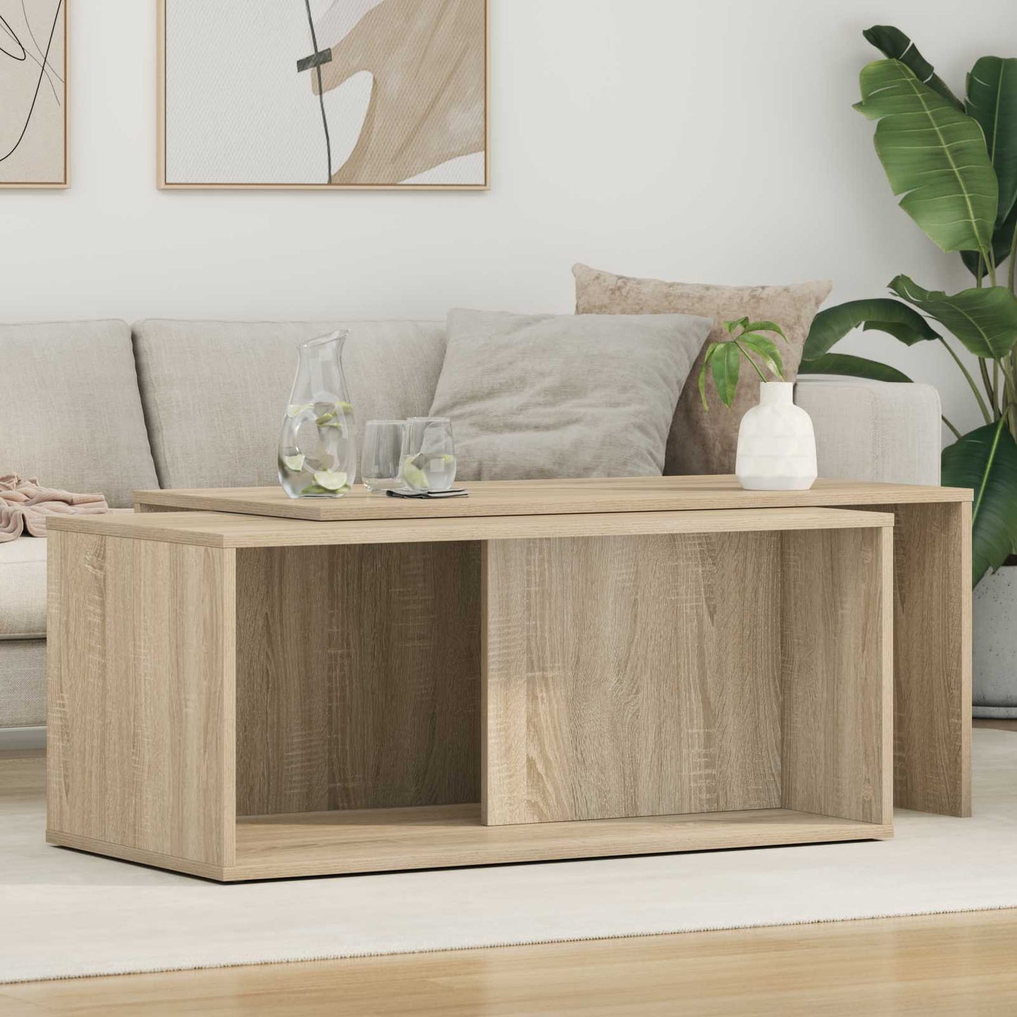 Coffee Table Set 2 pcs Sonoma Oak Engineered Wood