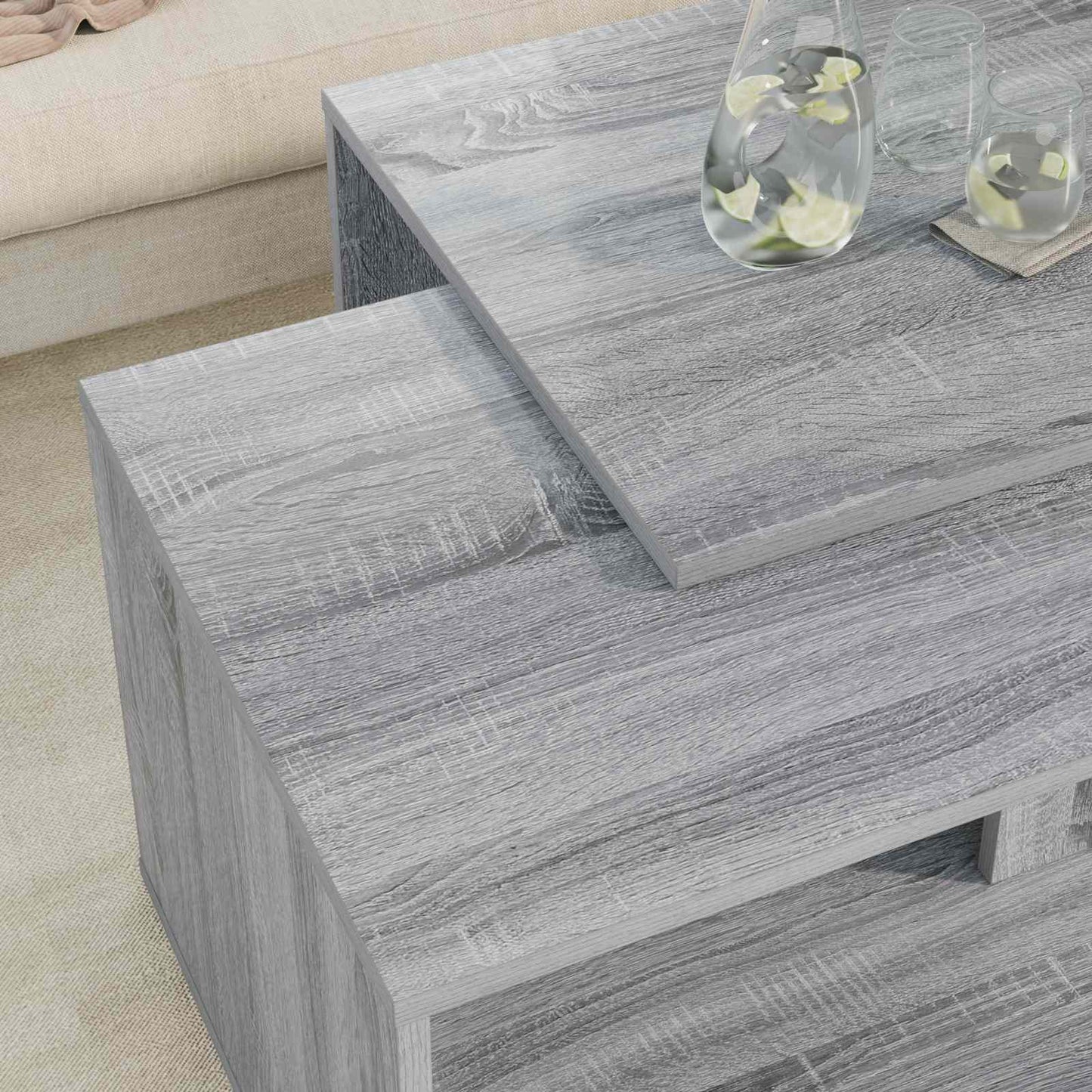 Coffee Table Set 2 pcs Grey Sonoma Engineered Wood