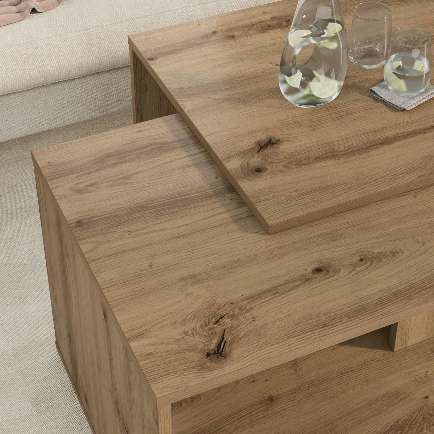 Coffee Table Set 2 pcs Artisan Oak Engineered Wood