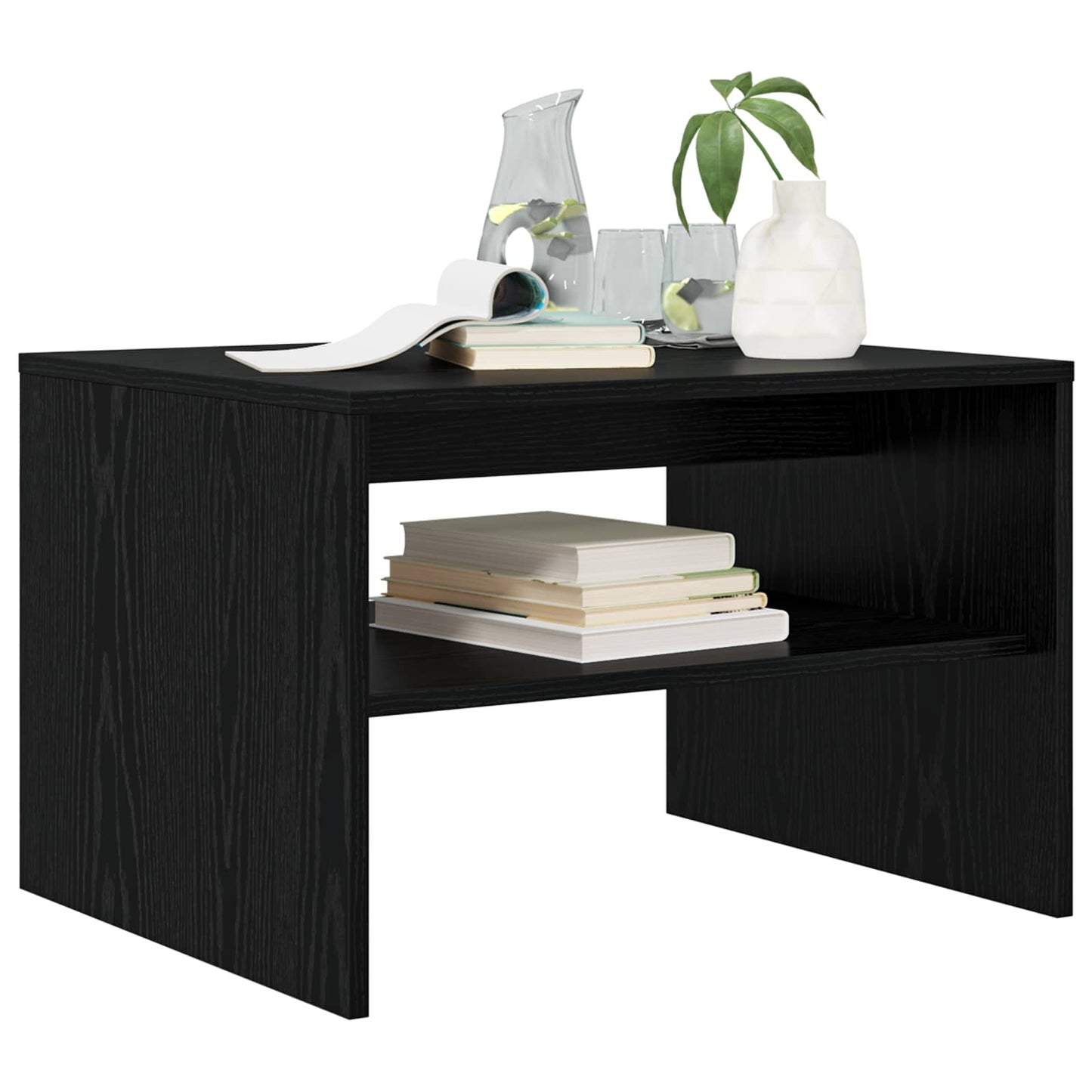 Coffee Table Black Oak 60 x 50 x 40 cm Engineered Wood