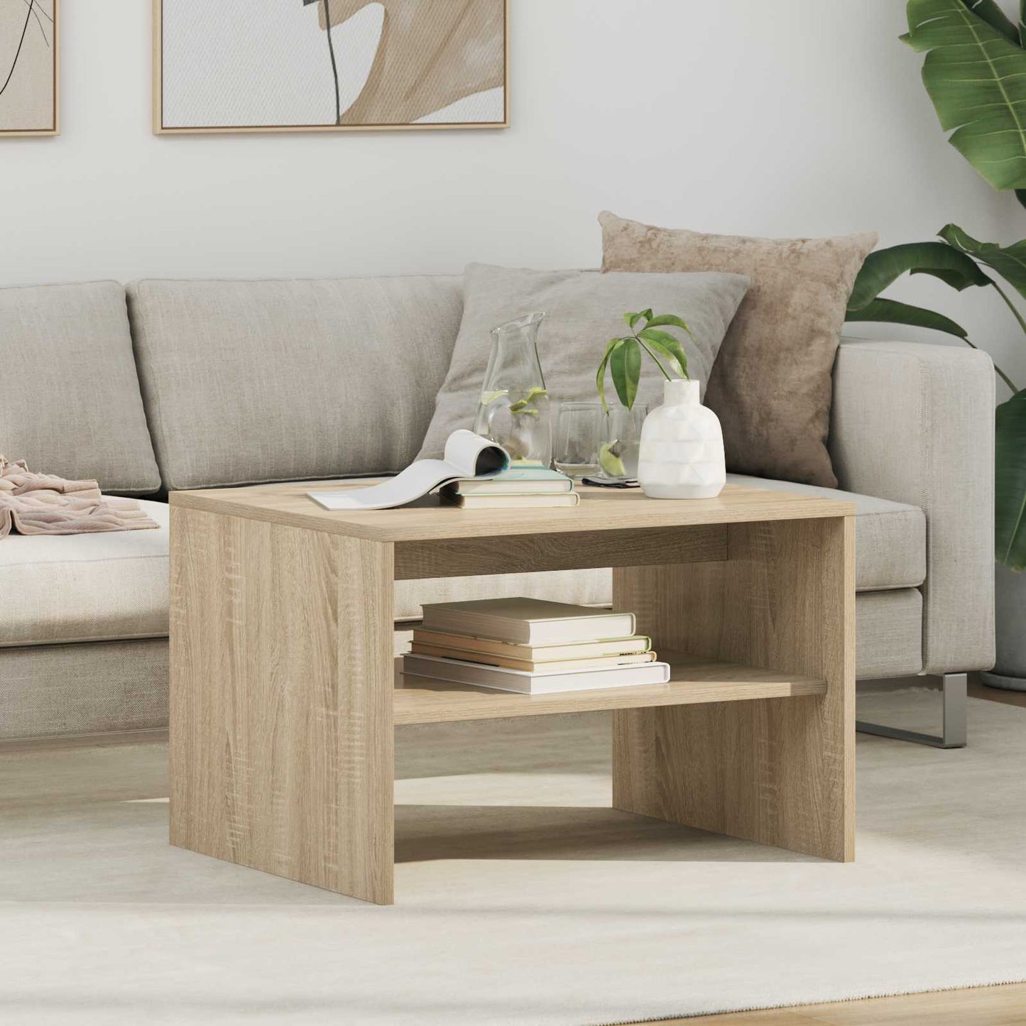 Coffee Table Sonoma Oak 60 x 50 x 40 cm Engineered Wood