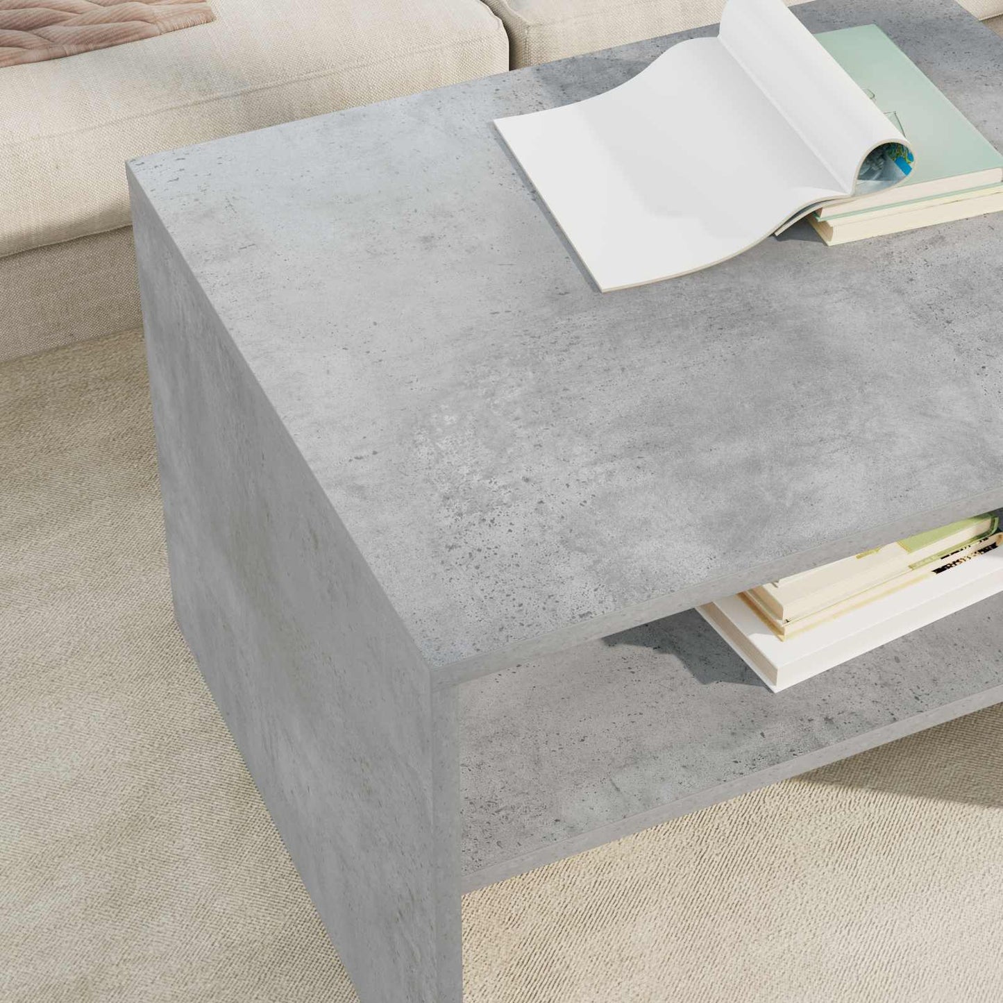 Coffee Table Concrete Grey 60 x 50 x 40 cm Engineered Wood